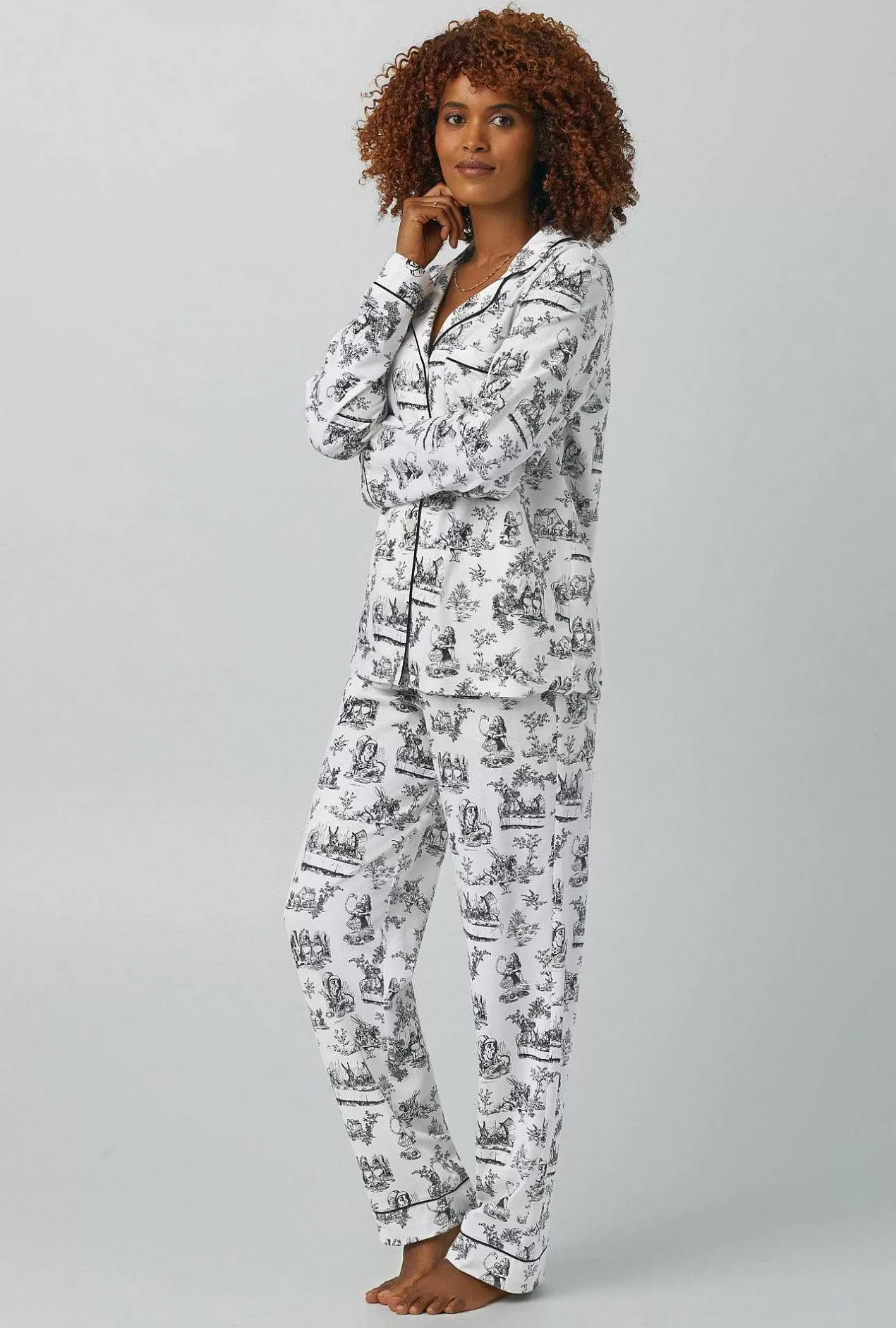 Long Sleep Sets*Bedhead Pajamas Adventures In Wonderland Long Sleeve Classic Stretch Jersey Pj Set
