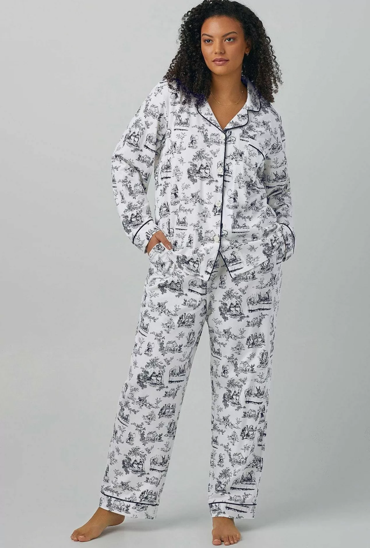 Long Sleep Sets*Bedhead Pajamas Adventures In Wonderland Long Sleeve Classic Stretch Jersey Pj Set