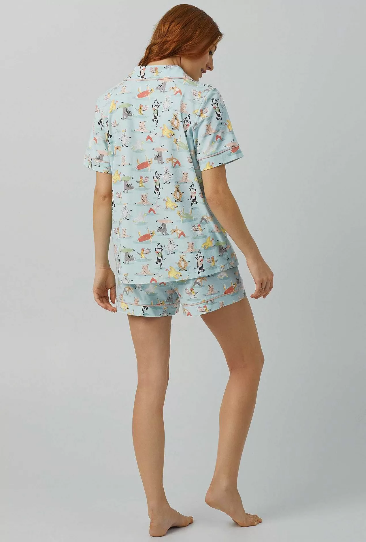 Shorty Sets*Bedhead Pajamas Barnyard Retreat Short Sleeve Classic Shorty Stretch Jersey Pj Set