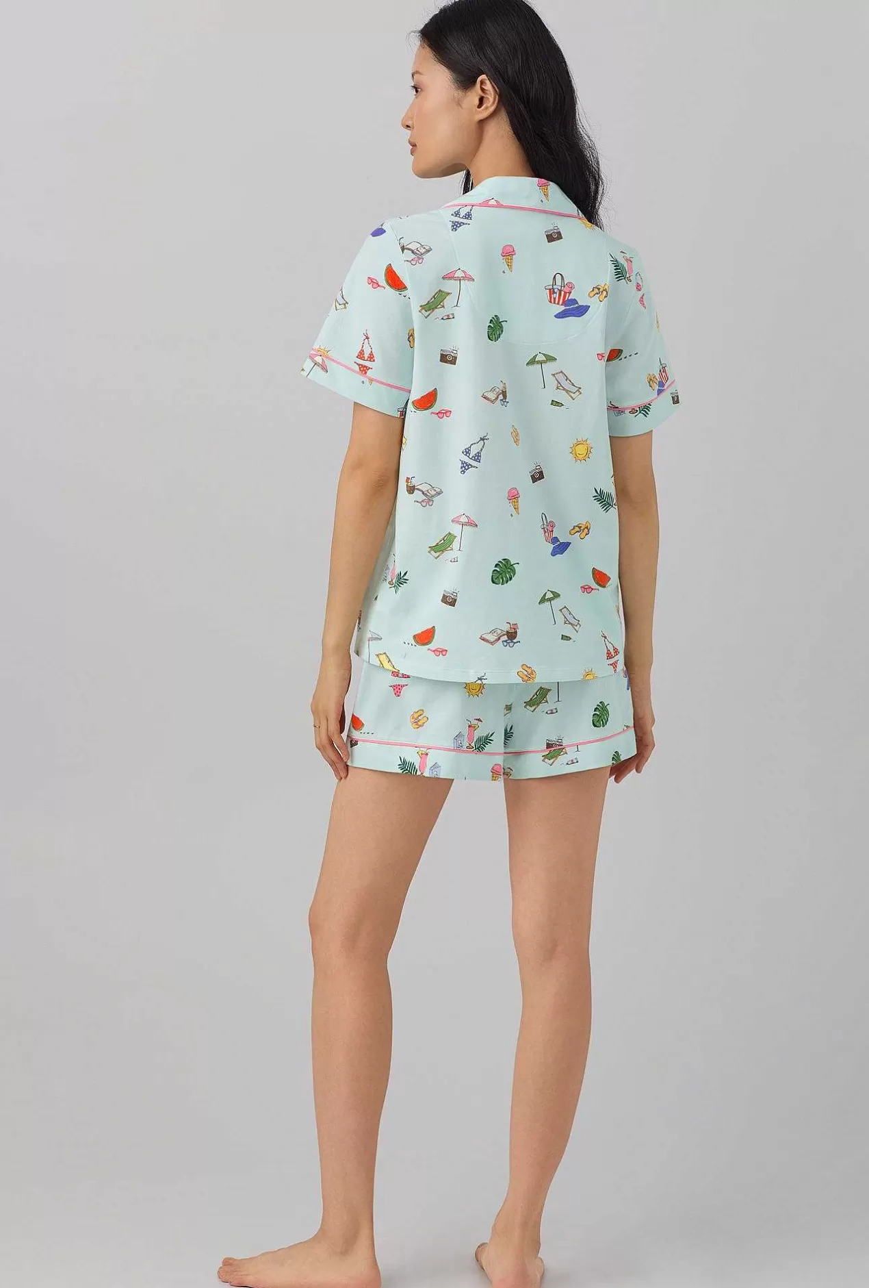 Shorty Sets*Bedhead Pajamas Beach Day Short Sleeve Classic Shorty Stretch Jersey Pj Set