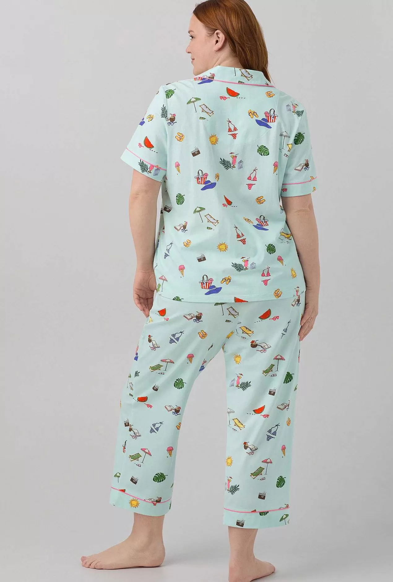 Cropped Sets*Bedhead Pajamas Beach Day Short Sleeve Classic Stretch Jersey Cropped Pj Set