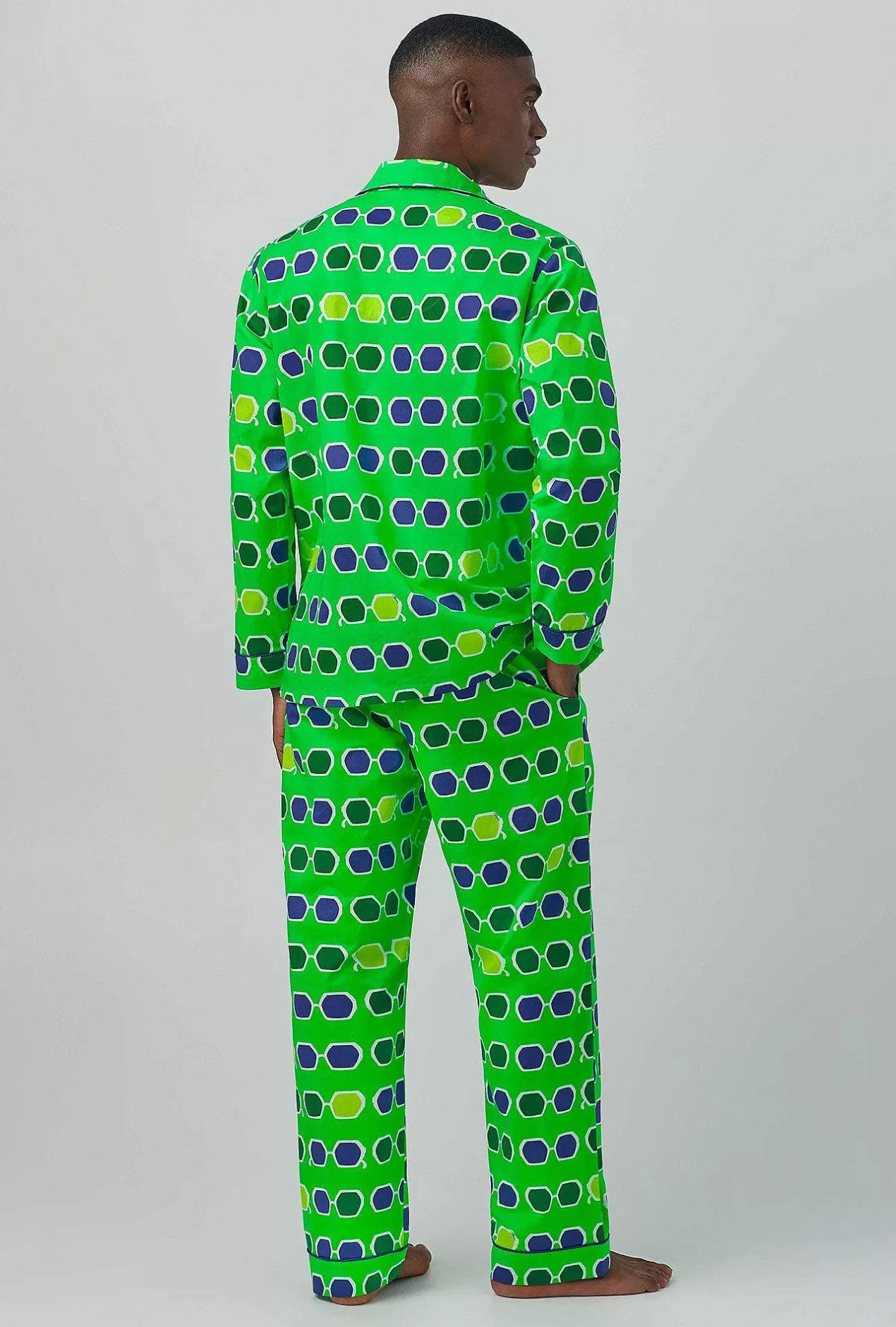 Notch Collar Long Sleep Sets*Bedhead Pajamas Bedhead X Mr. Turk Sunglasses Men'S Long Sleeve Classic Woven Cotton Poplin Pj Set