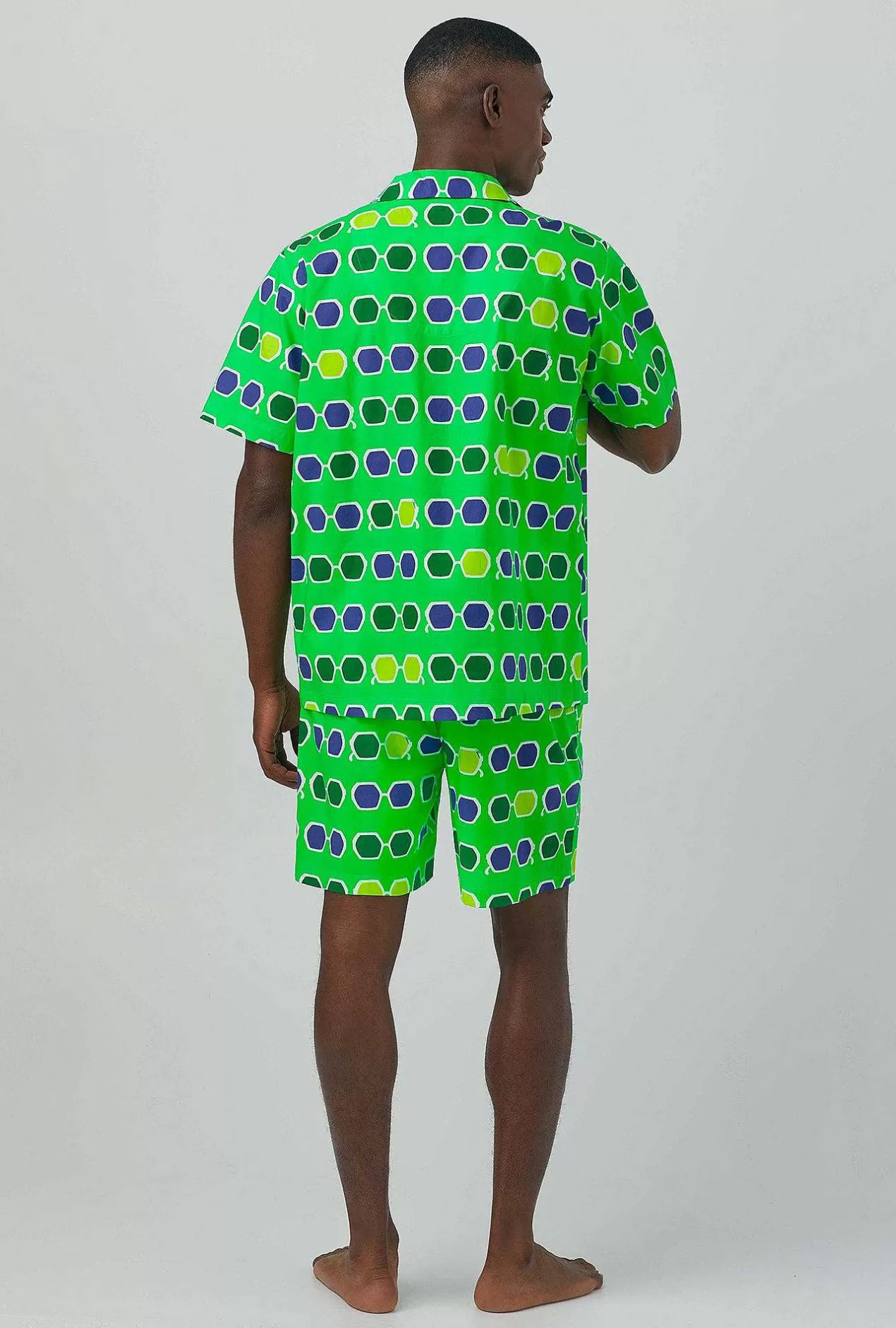 Notch Collar Short Sleep Sets*Bedhead Pajamas Bedhead X Mr. Turk Sunglasses Men'S Short Sleeve Notch Woven Cotton Poplin Boxer Pj Set