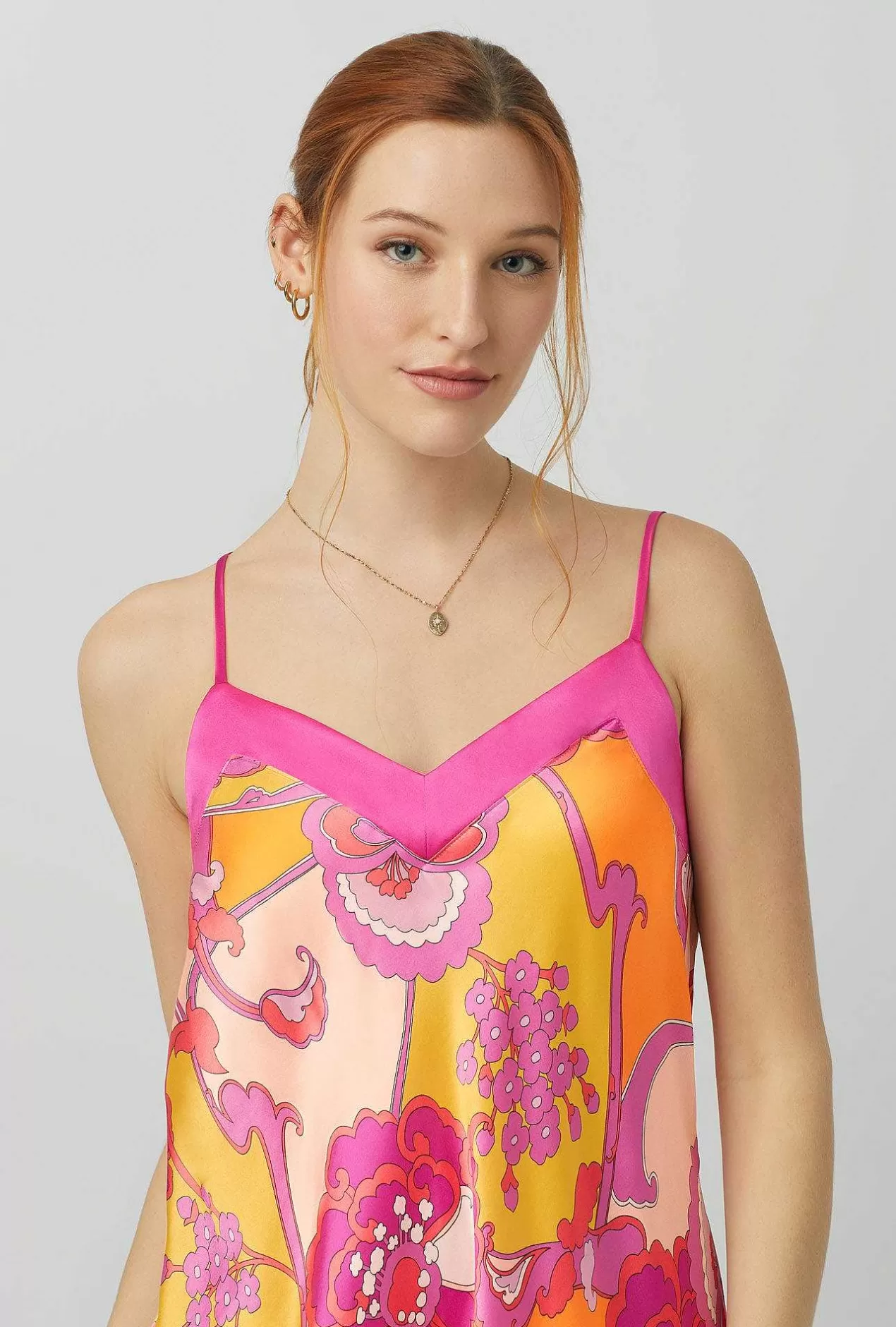 Sleepshirts & Chemises*Bedhead Pajamas Bedhead X Trina Turk Apache Bloom Washable Silk Satin Chemise