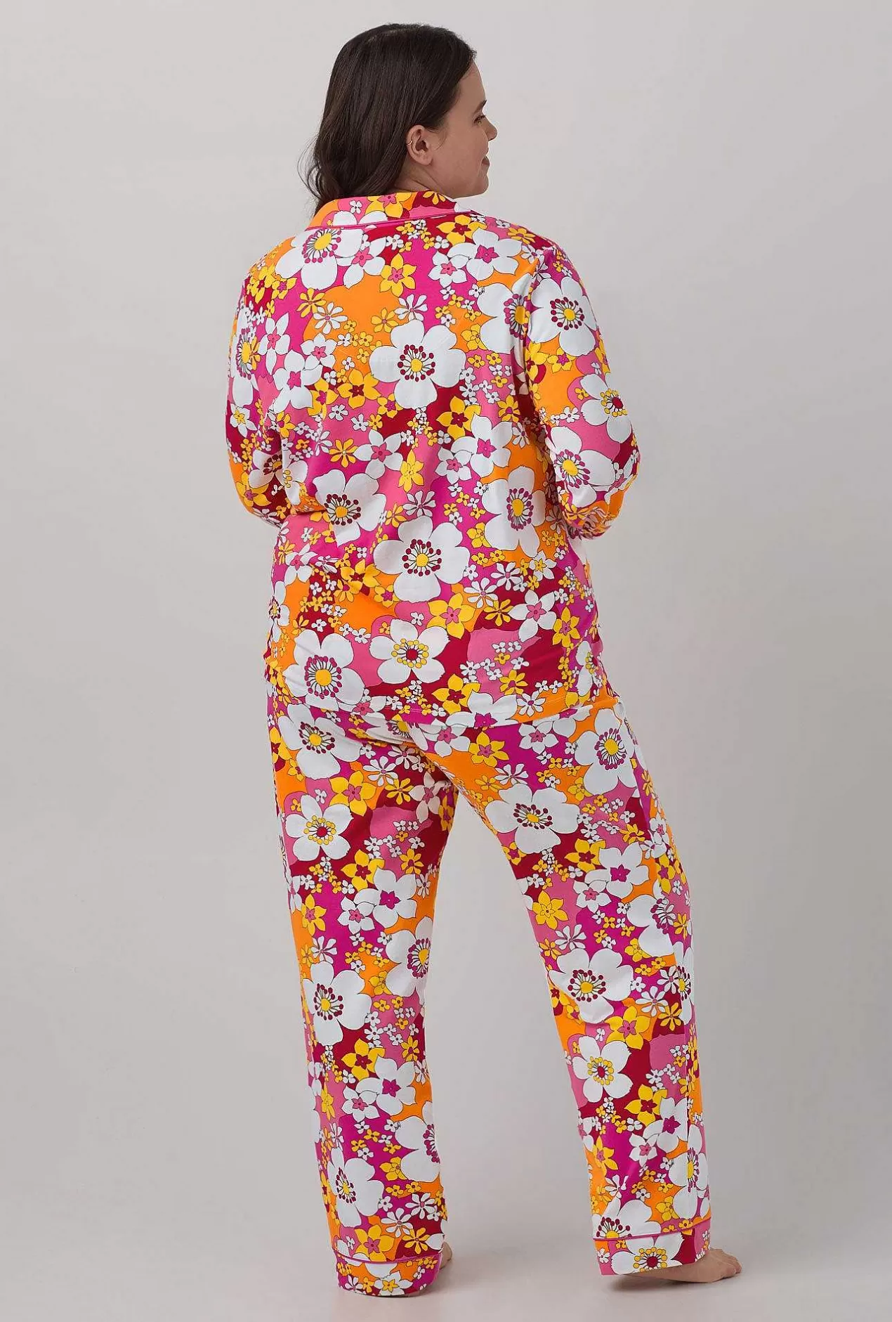 Long Sleep Sets*Bedhead Pajamas Bedhead X Trina Turk Bali Pink Floral Women'S Long Sleeve Classic Stretch Jersey Pj Set