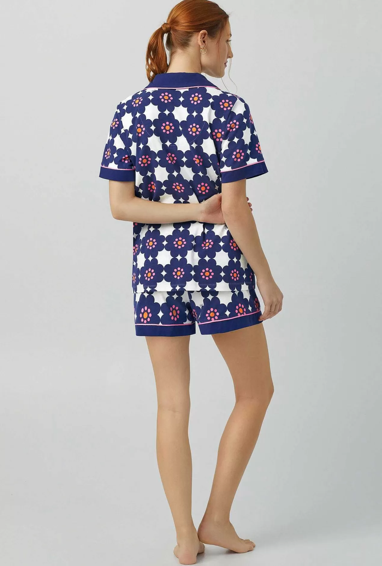 Shorty Sets*Bedhead Pajamas Bedhead X Trina Turk Floral Tile Short Sleeve Classic Shorty Stretch Jersey Pj Set
