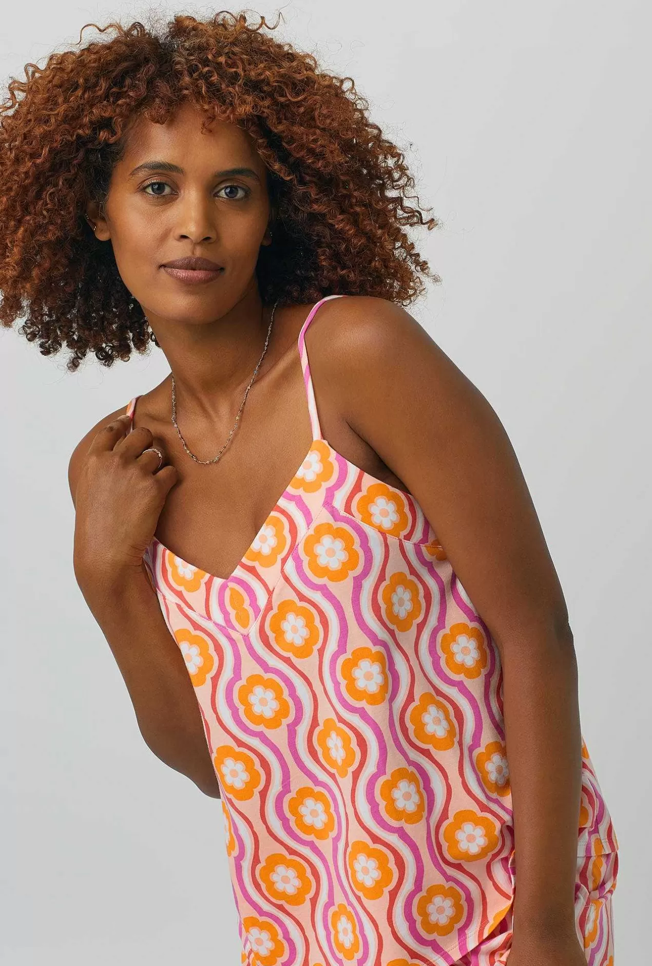 Shorty Sets*Bedhead Pajamas Bedhead X Trina Turk Flower Swirl Cami Stretch Jersey Shorty Pj Set