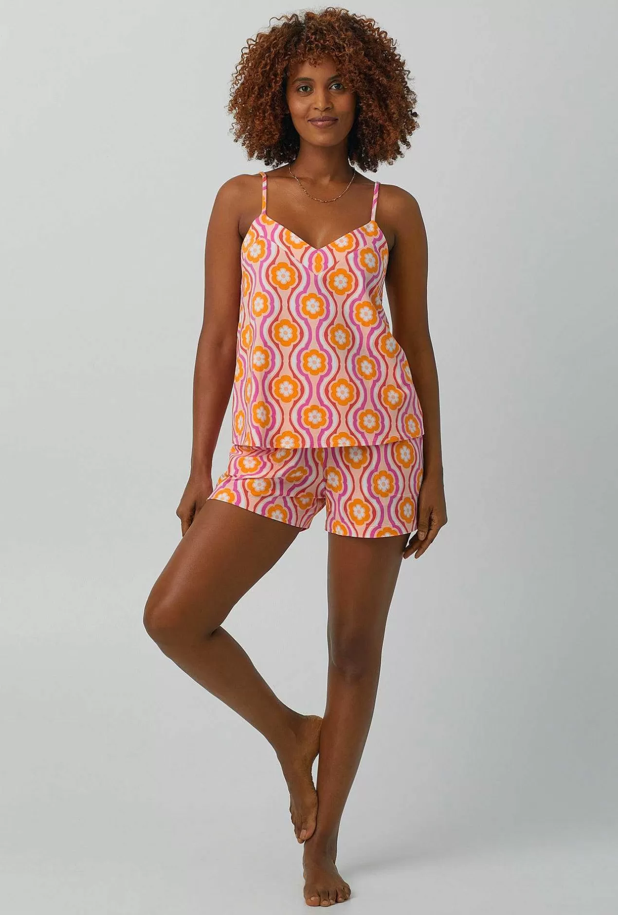 Shorty Sets*Bedhead Pajamas Bedhead X Trina Turk Flower Swirl Cami Stretch Jersey Shorty Pj Set