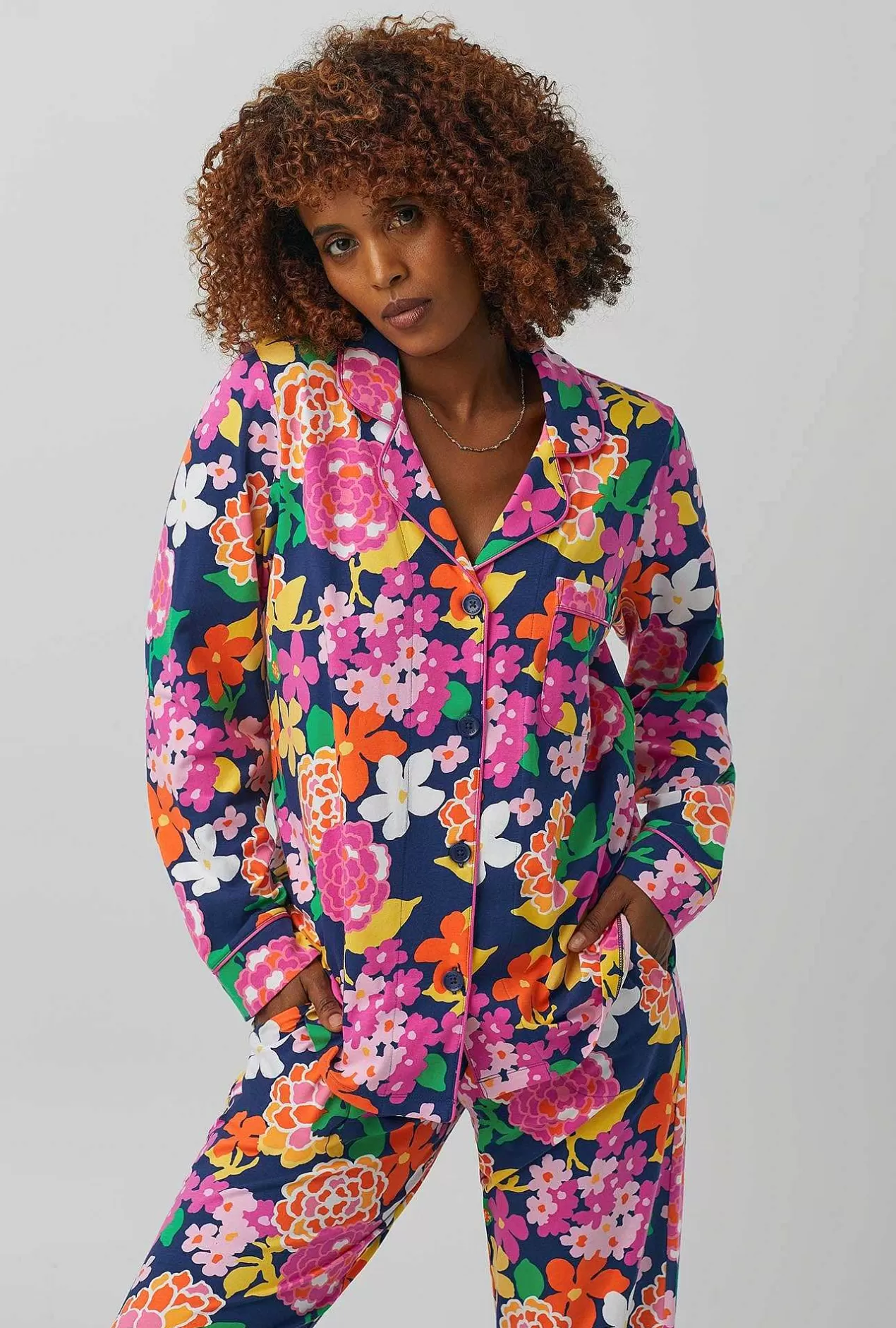 Long Sleep Sets*Bedhead Pajamas Bedhead X Trina Turk Greenhouse Floral Long Sleeve Classic Stretch Jersey Pj Set