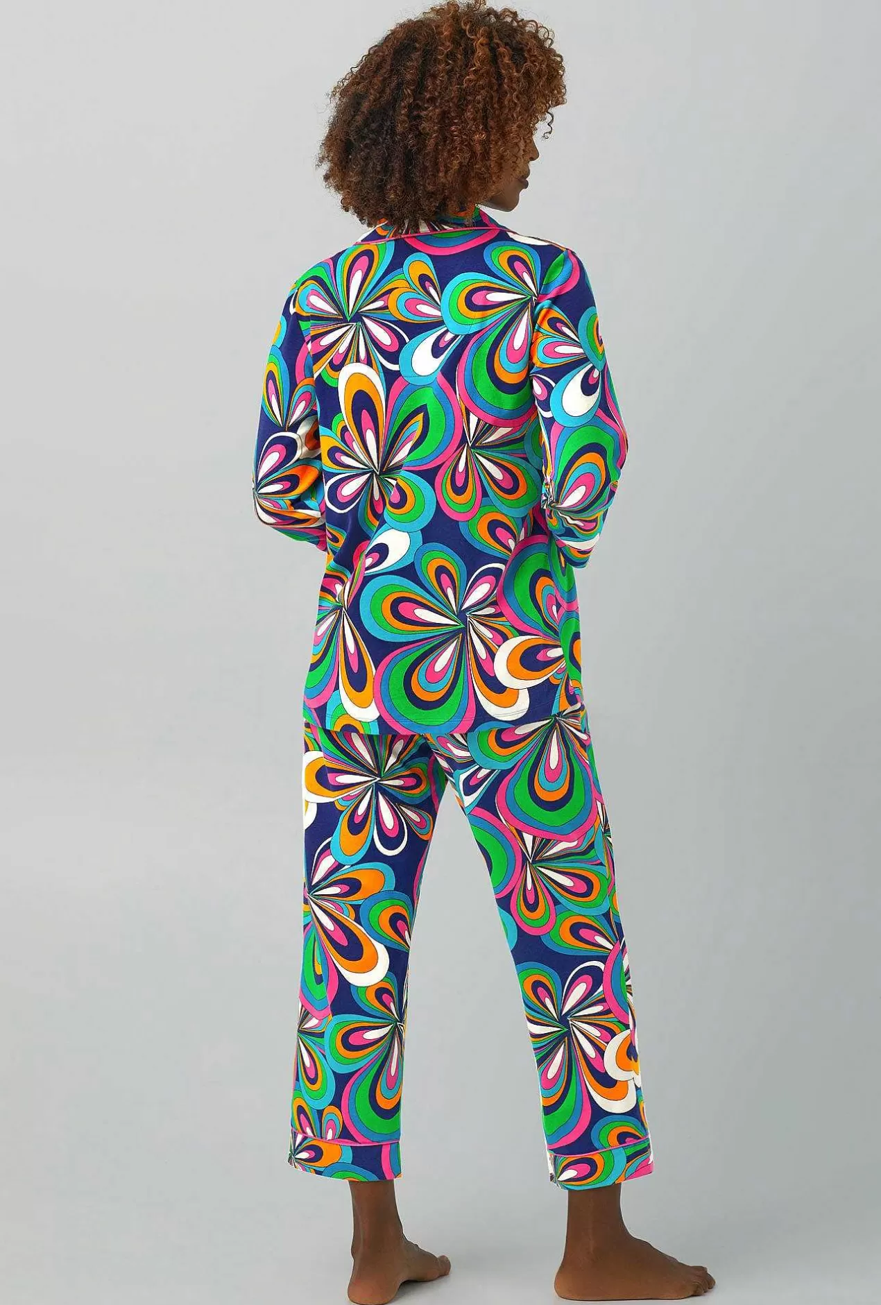 Shorty Sets*Bedhead Pajamas Bedhead X Trina Turk Shante 3/4 Sleeve Classic Stretch Jersey Cropped Pj Set