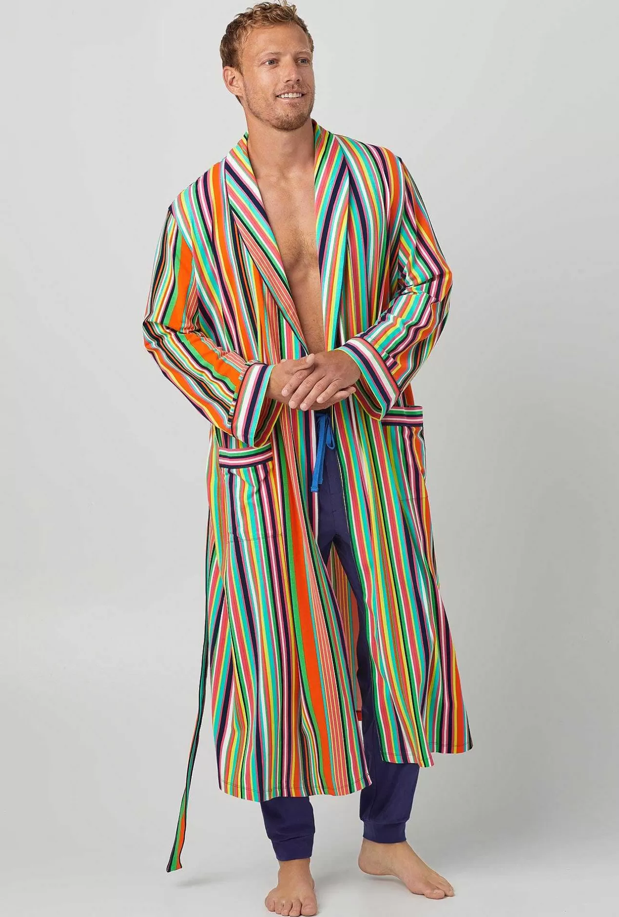 Robes*Bedhead Pajamas Bedhead X Trina Turk Stripe Unisex Stretch Jersey Robe De Chambre