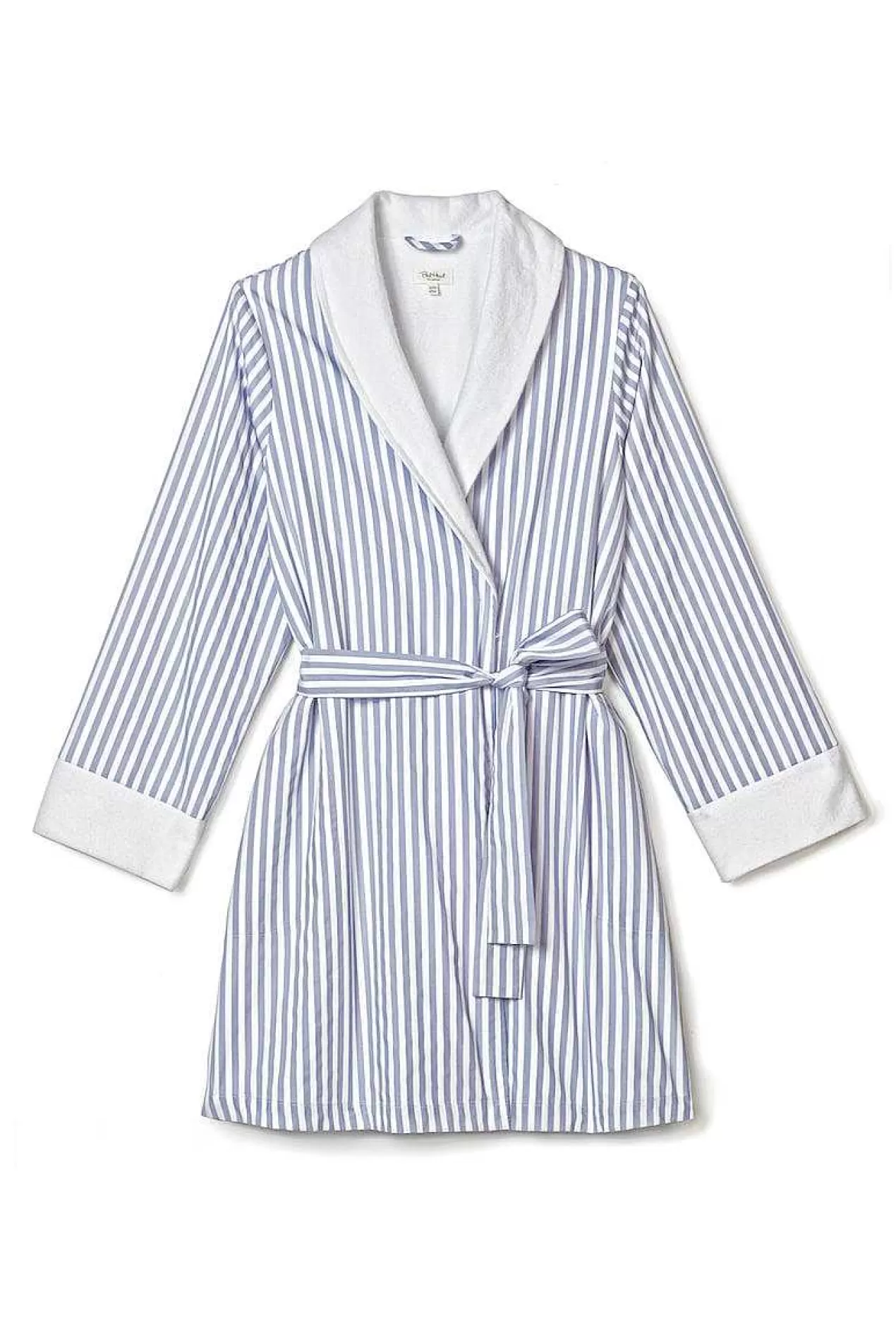 Robes*Bedhead Pajamas Blue 3D Stripe French Terry Lined Robe