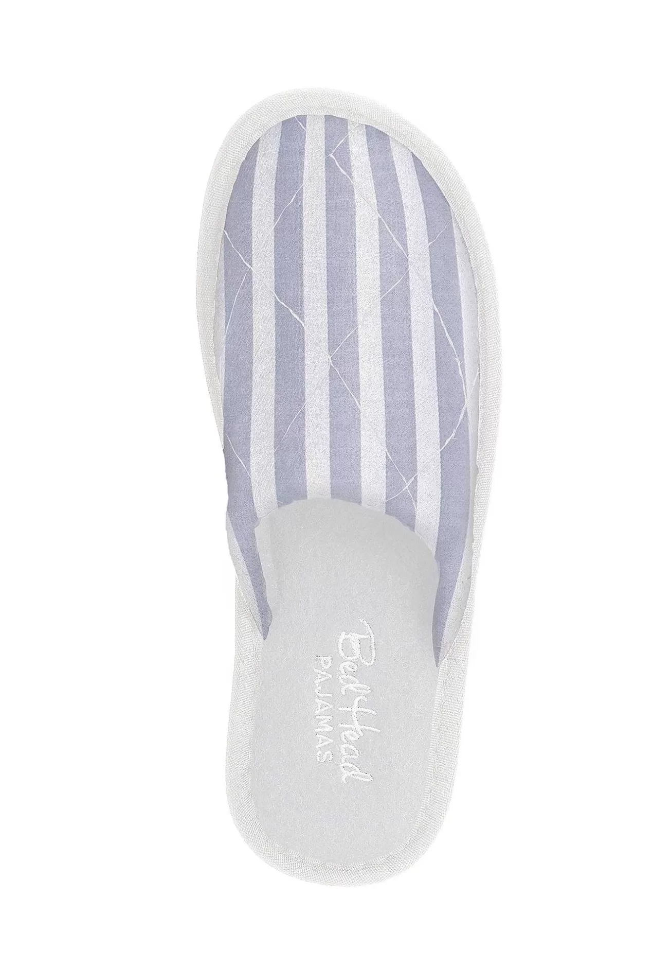 Shop All*Bedhead Pajamas Blue 3D Stripe French Terry Lined Woven Cotton Unisex Slippers