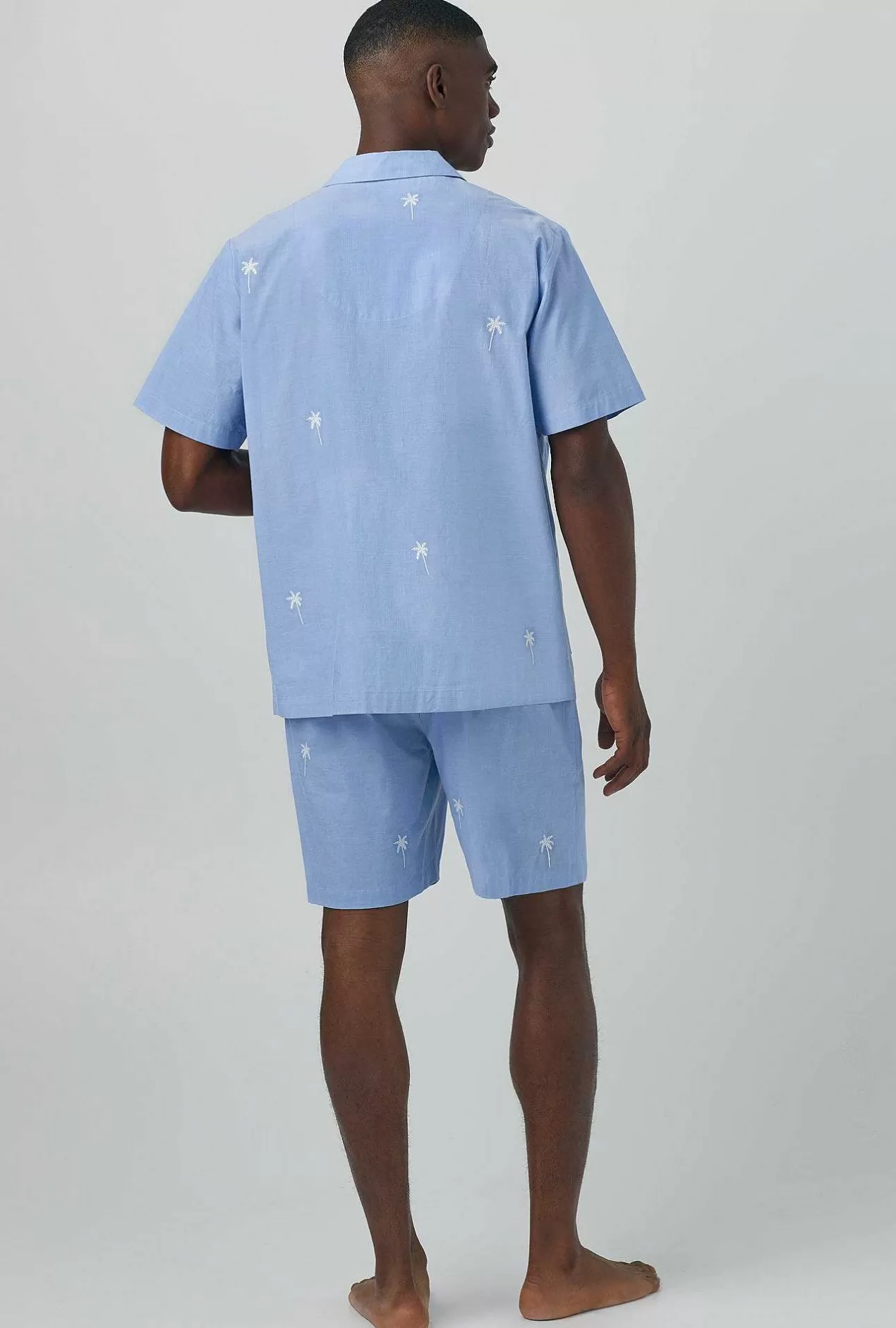Notch Collar Short Sleep Sets*Bedhead Pajamas Chambray Men'S Short Sleeve Woven Cotton Poplin Boxer Short Pj Set