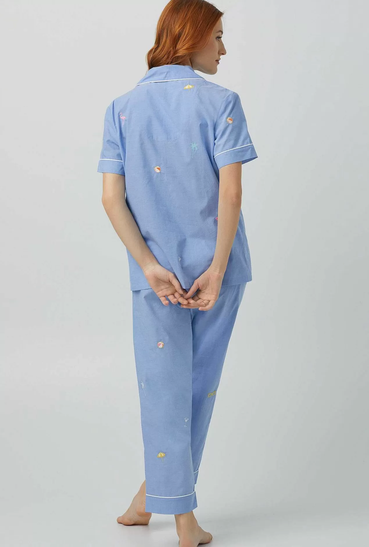 Cropped Sets*Bedhead Pajamas Chambray Short Sleeve Classic Woven Cotton Poplin Cropped Pj Set