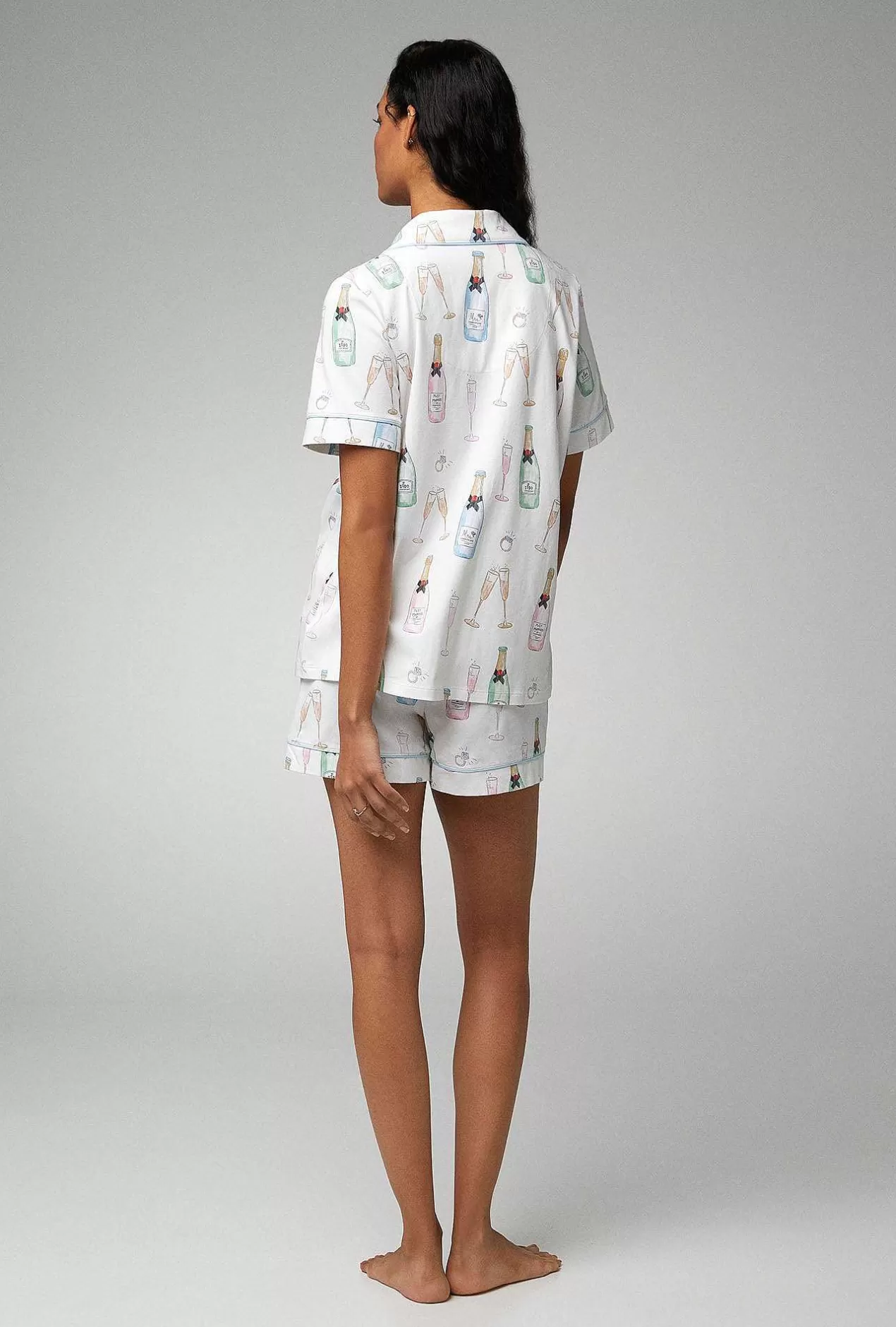 Shorty Sets*Bedhead Pajamas Champagne Wedding Short Sleeve Classic Shorty Stretch Jersey Pj Set