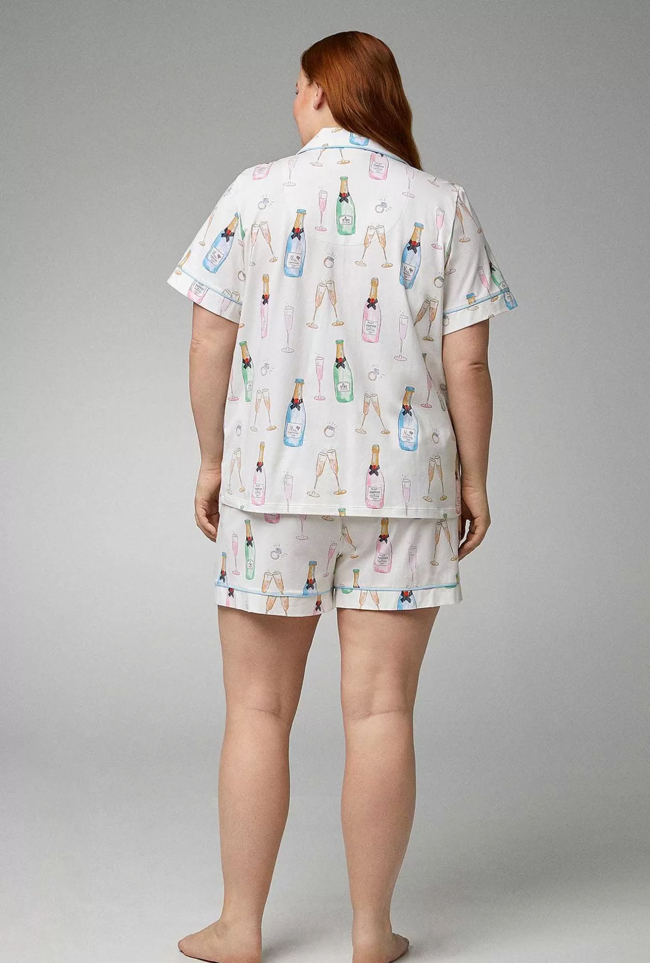 Bridal Shop*Bedhead Pajamas Champagne Wedding Short Sleeve Classic Shorty Stretch Jersey Pj Set