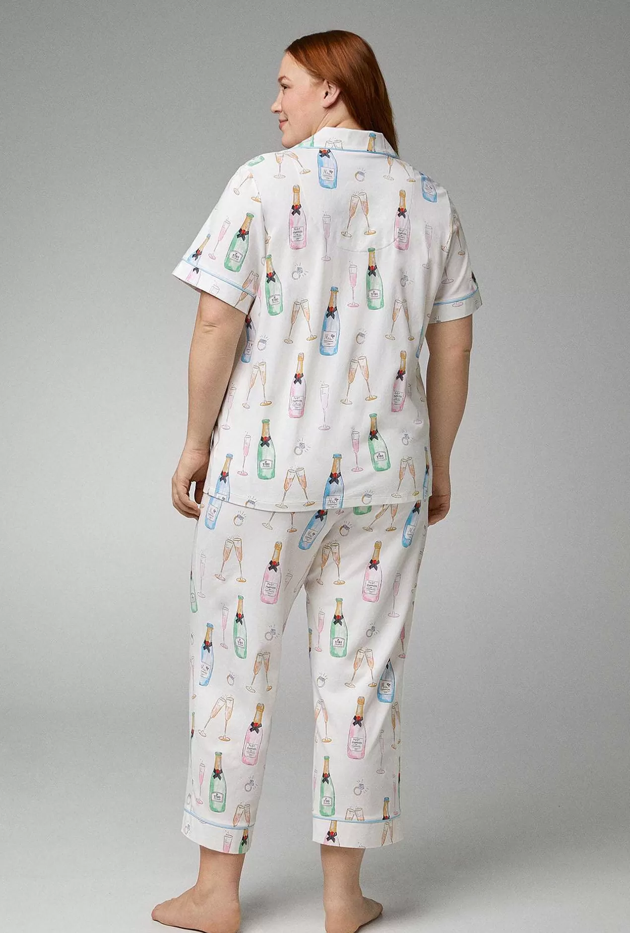 Cropped Sets*Bedhead Pajamas Champagne Wedding Short Sleeve Classic Stretch Jersey Cropped Pj Set