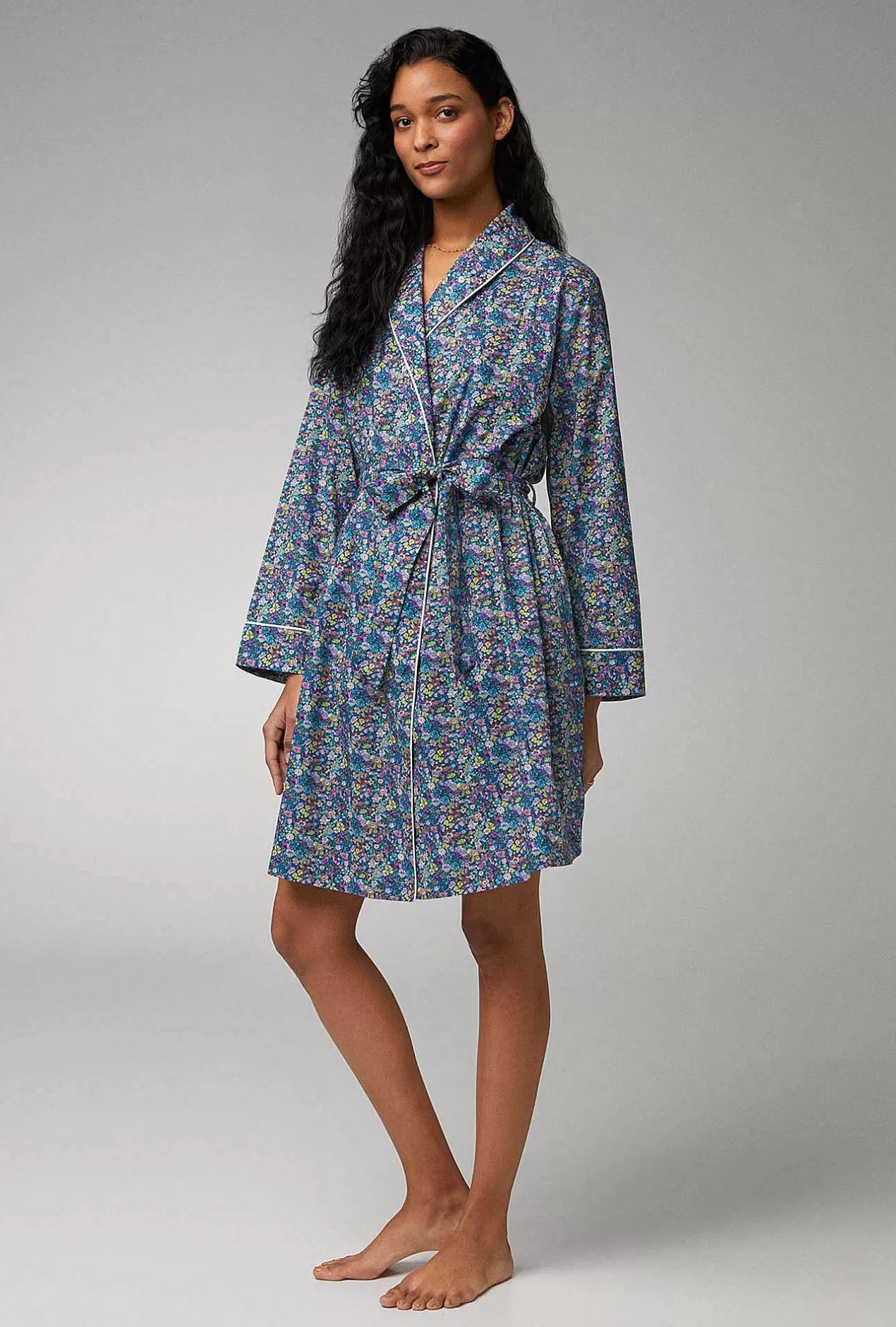 Mother'S Day*Bedhead Pajamas Classic Garden Shawl Collar Classic Woven Tana Lawn® Robe Made With Liberty Fabrics