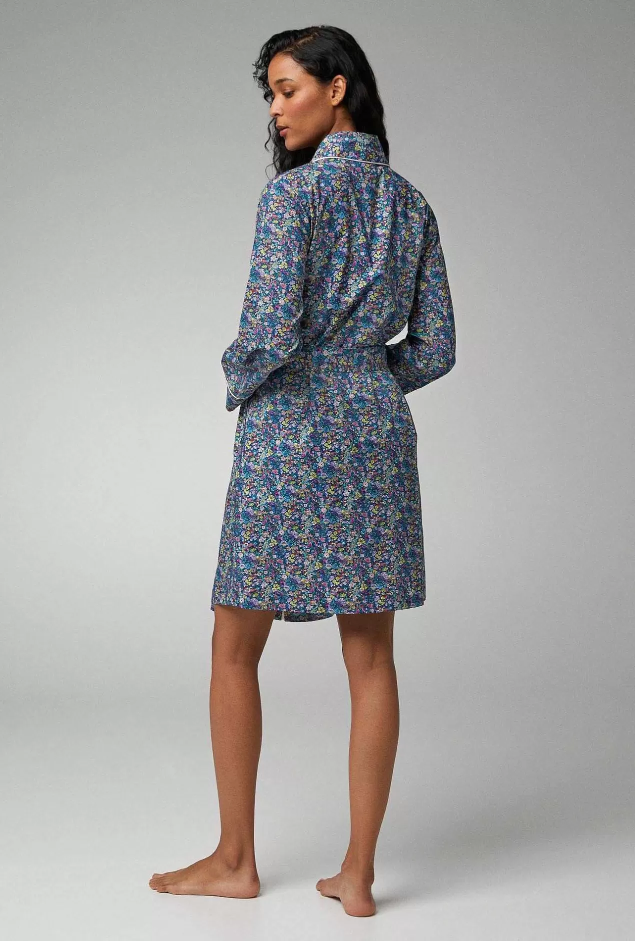 Mother'S Day*Bedhead Pajamas Classic Garden Shawl Collar Classic Woven Tana Lawn® Robe Made With Liberty Fabrics