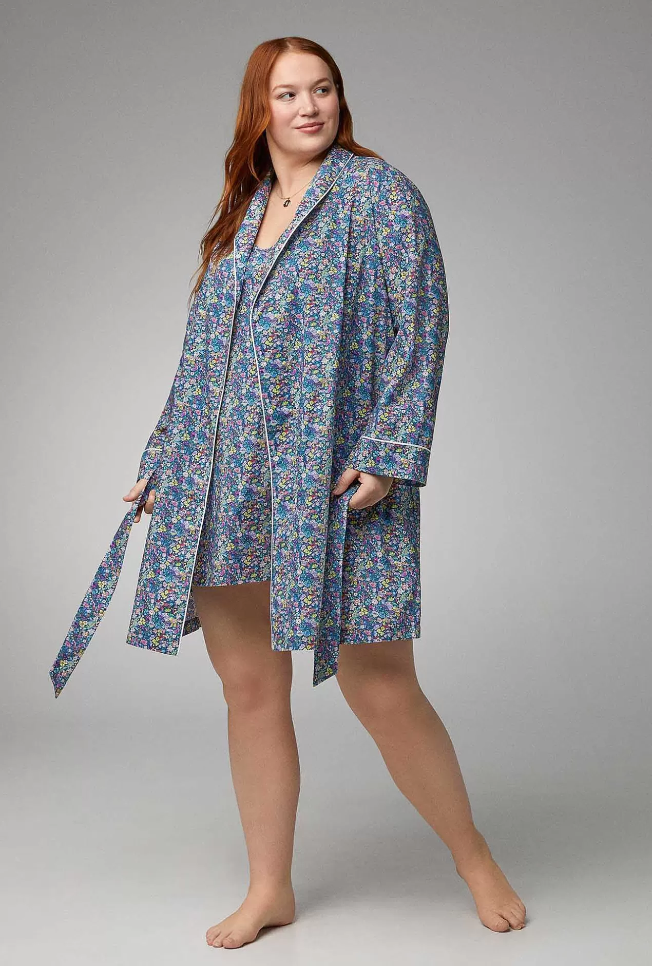 Robes*Bedhead Pajamas Classic Garden Shawl Collar Classic Woven Tana Lawn® Robe Made With Liberty Fabrics
