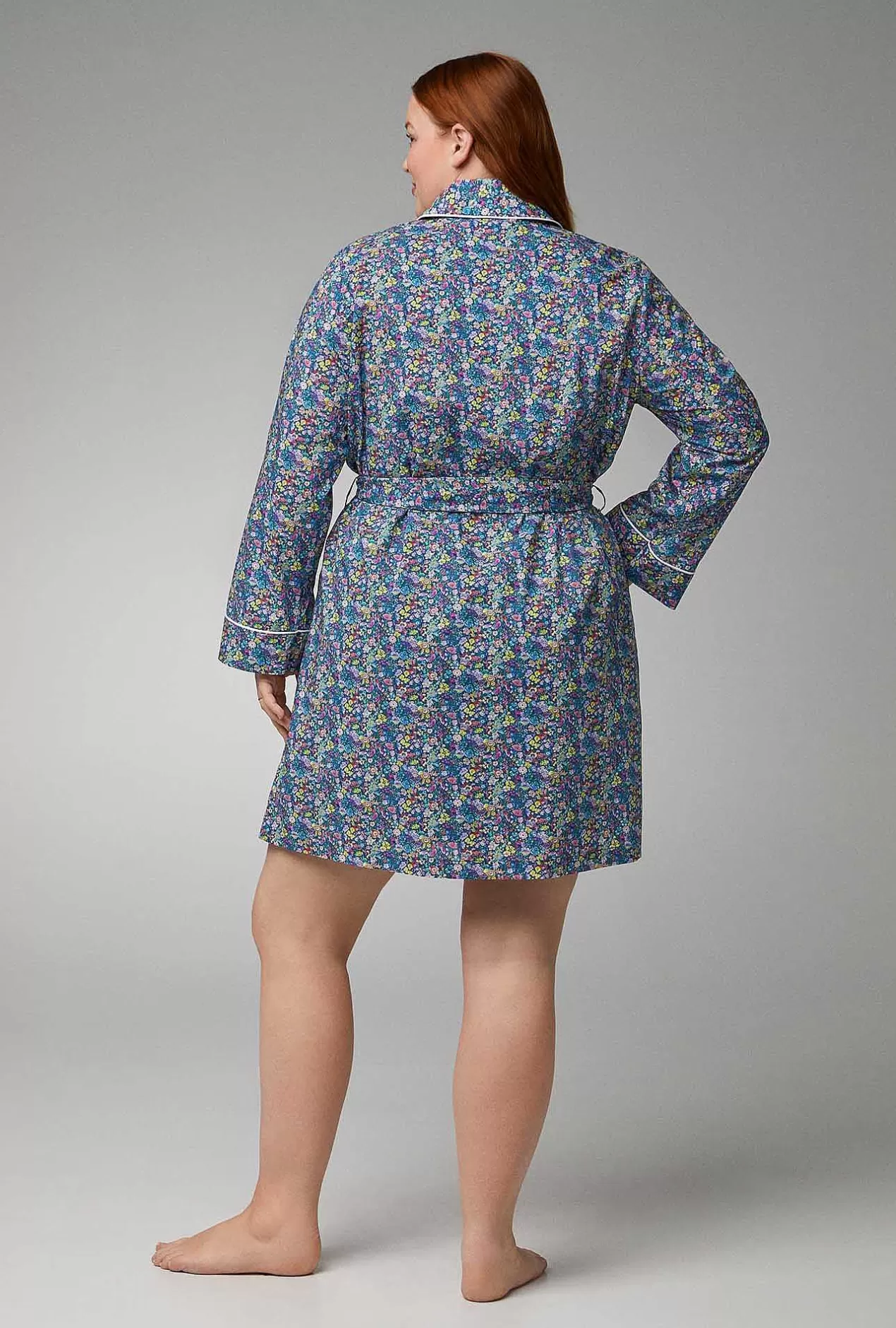 Made With Liberty Fabrics*Bedhead Pajamas Classic Garden Shawl Collar Classic Woven Tana Lawn® Robe Made With Liberty Fabrics