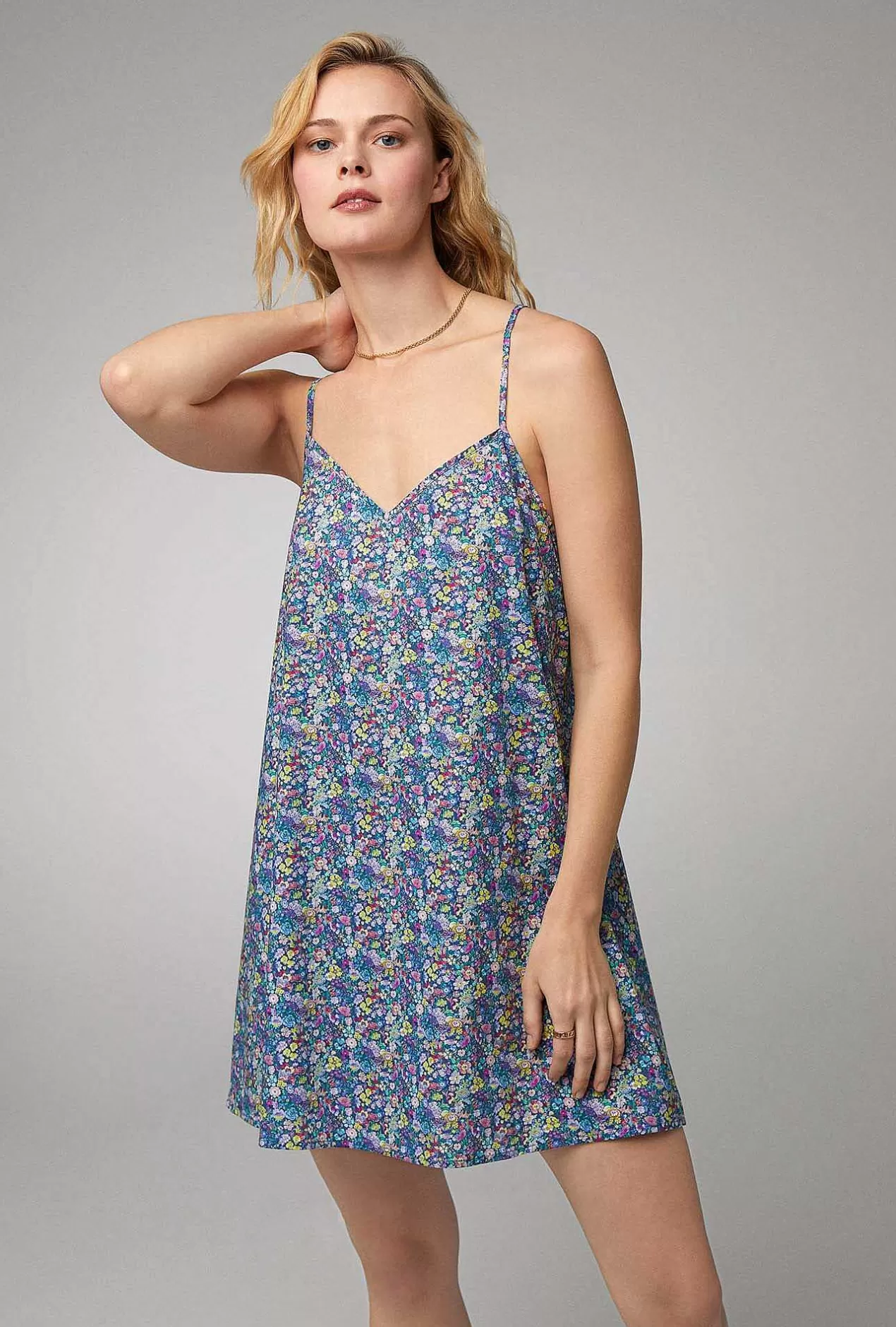 Made With Liberty Fabrics*Bedhead Pajamas Classic Garden Woven Tana Lawn® Chemise Made With Liberty Fabrics