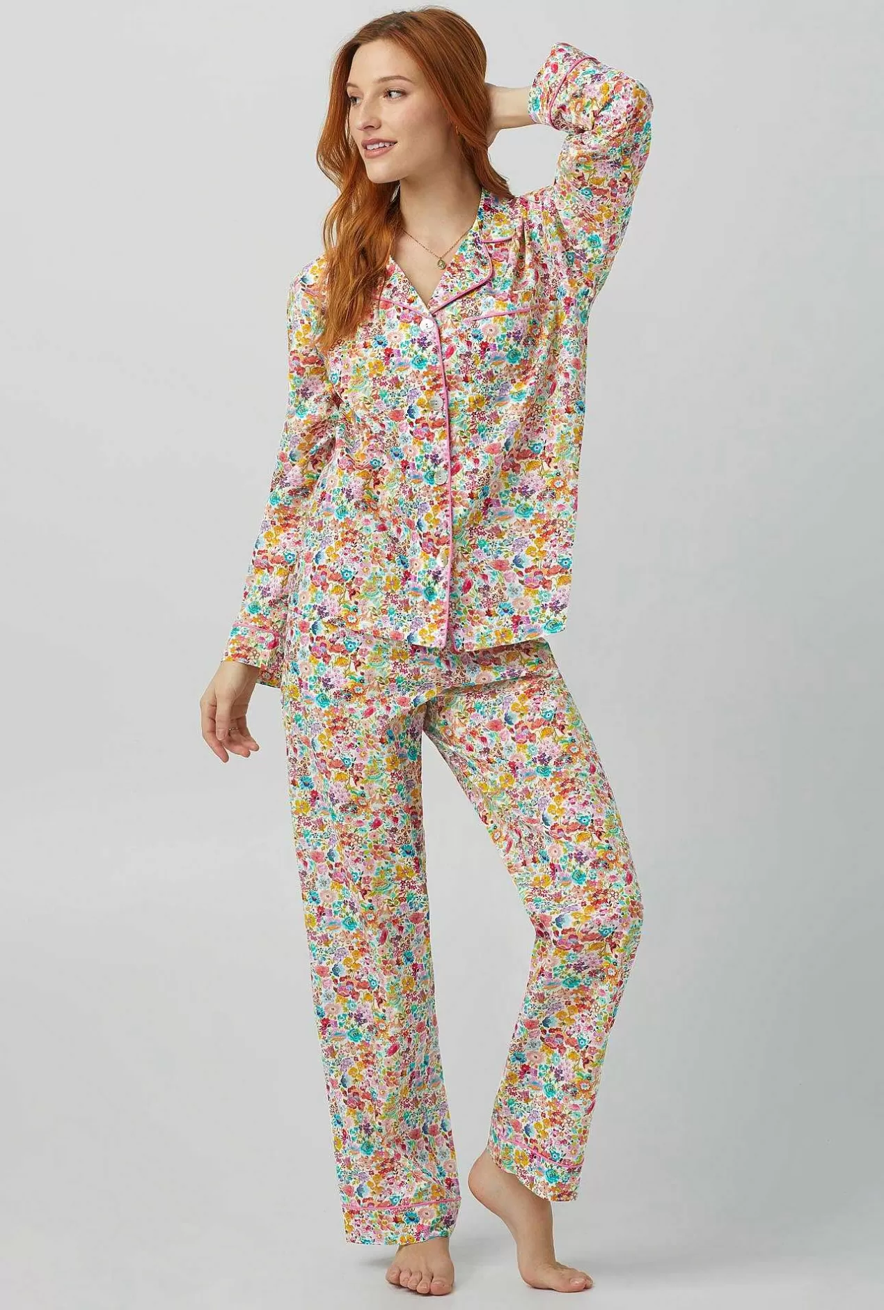 Long Sleep Sets*Bedhead Pajamas Classic Meadow Long Sleeve Classic Woven Cotton Tana Lawn® Pj Set Made With Liberty Fabrics