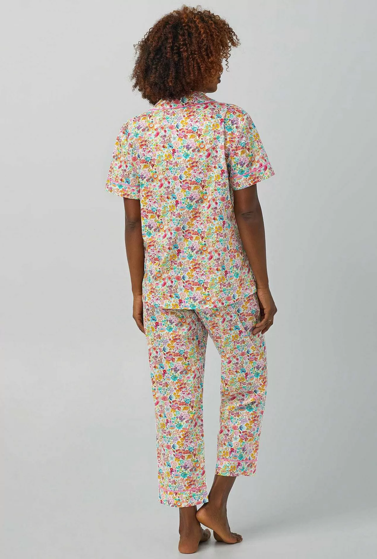 Cropped Sets*Bedhead Pajamas Classic Meadow Short Sleeve Classic Woven Cotton Tana Lawn® Cropped Pj Set Made With Liberty Fabrics