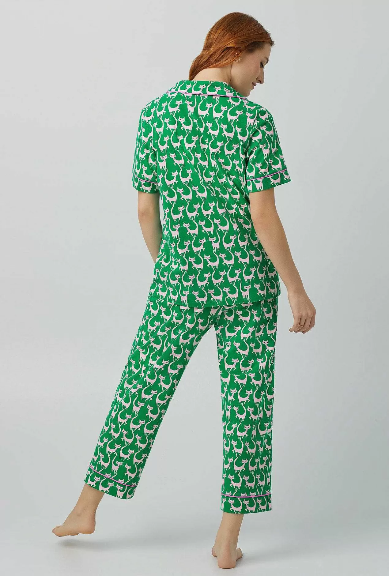Cropped Sets*Bedhead Pajamas Cool Cats Short Sleeve Classic Stretch Jersey Cropped Pj Set