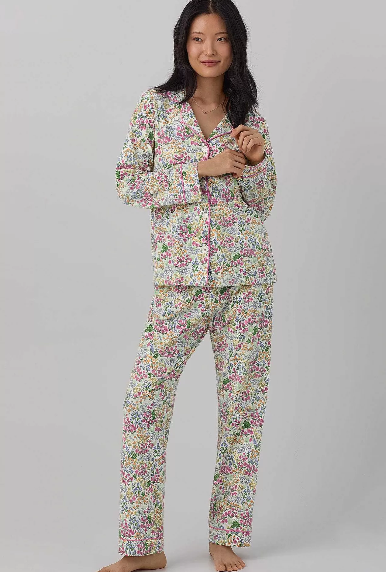 Mother'S Day*Bedhead Pajamas Cottage Garden Long Sleeve Classic Stretch Jersey Pj Set