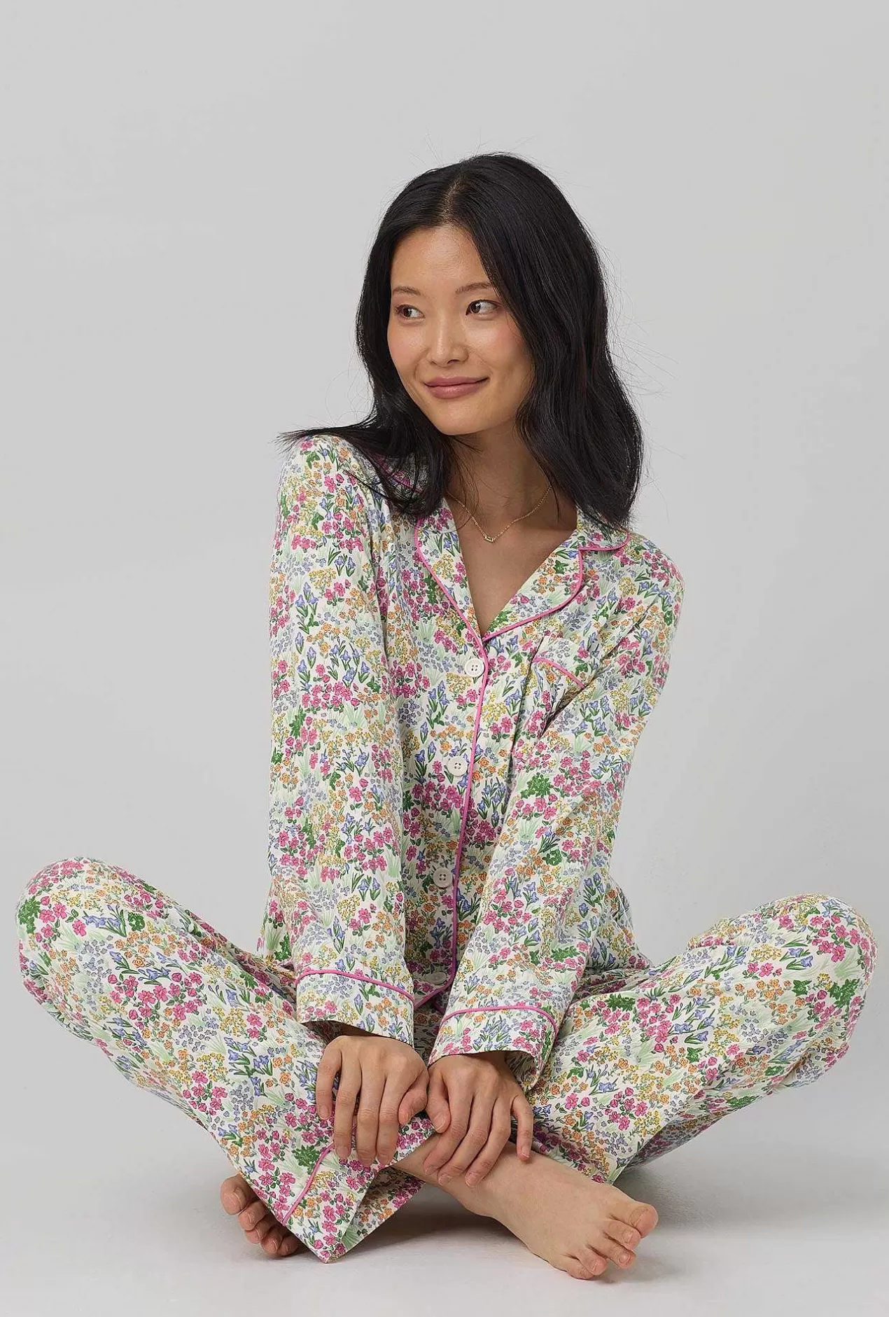 Mother'S Day*Bedhead Pajamas Cottage Garden Long Sleeve Classic Stretch Jersey Pj Set