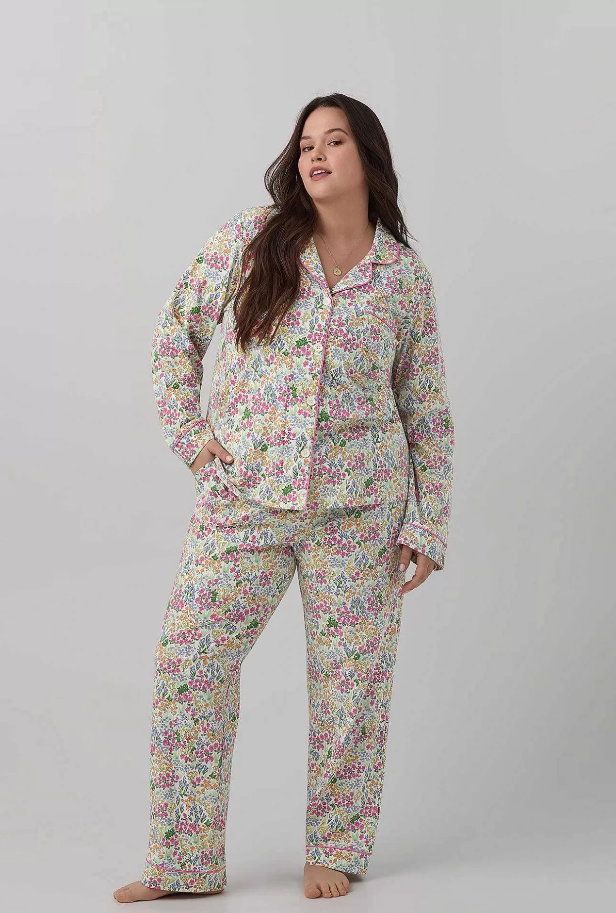 Long Sleep Sets*Bedhead Pajamas Cottage Garden Long Sleeve Classic Stretch Jersey Pj Set