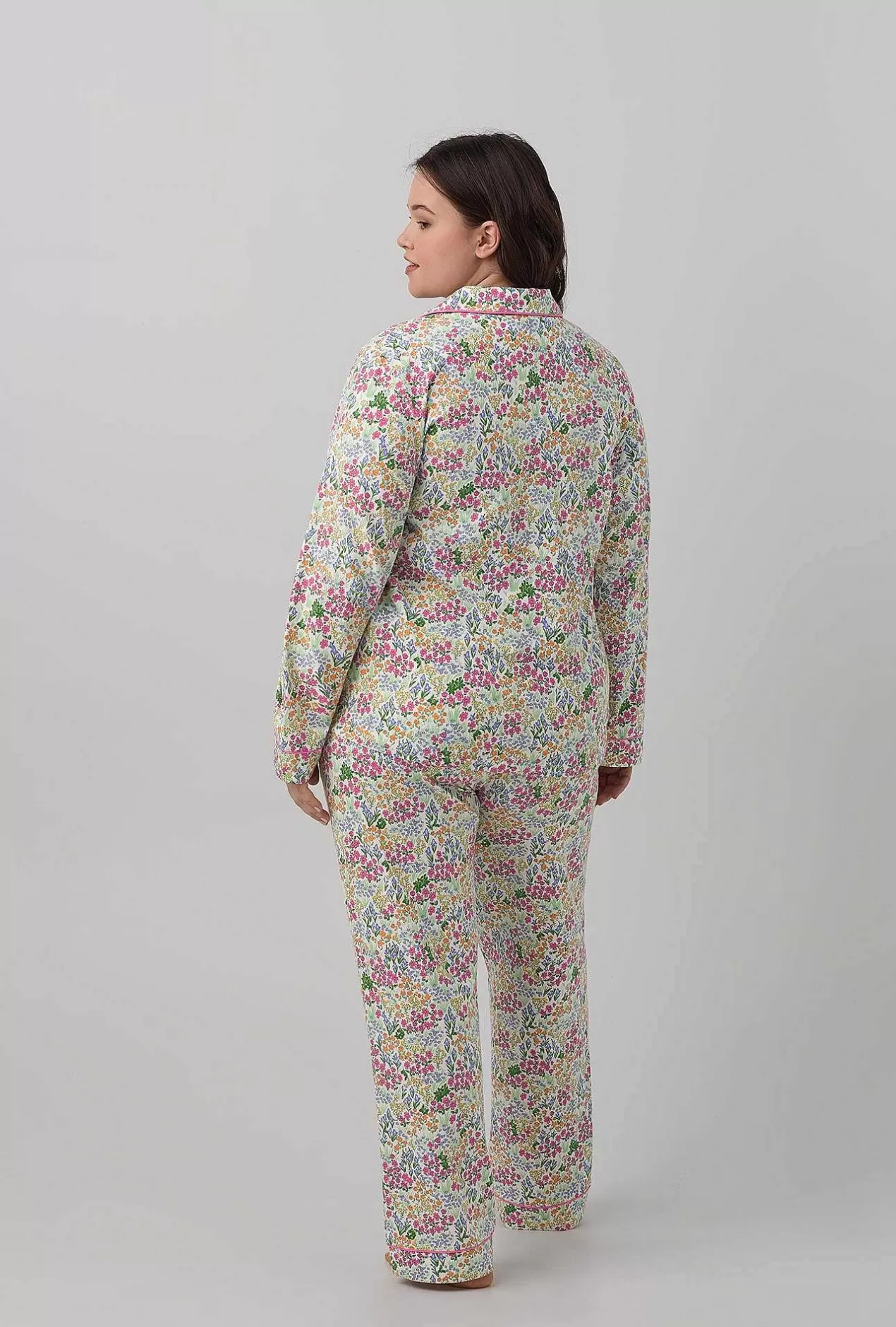 Extended Sizes*Bedhead Pajamas Cottage Garden Long Sleeve Classic Stretch Jersey Pj Set