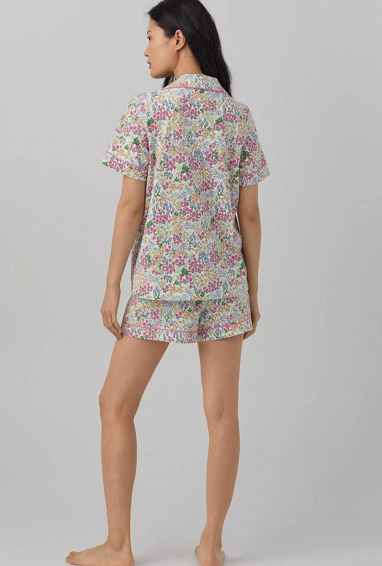 Mother'S Day*Bedhead Pajamas Cottage Garden Short Sleeve Classic Shorty Stretch Jersey Pj Set