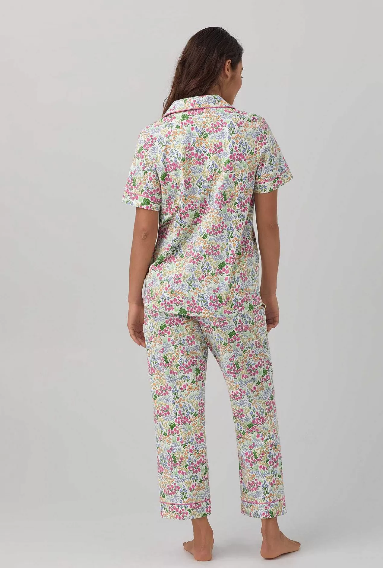 Cropped Sets*Bedhead Pajamas Cottage Garden Short Sleeve Classic Stretch Jersey Cropped Pj Set