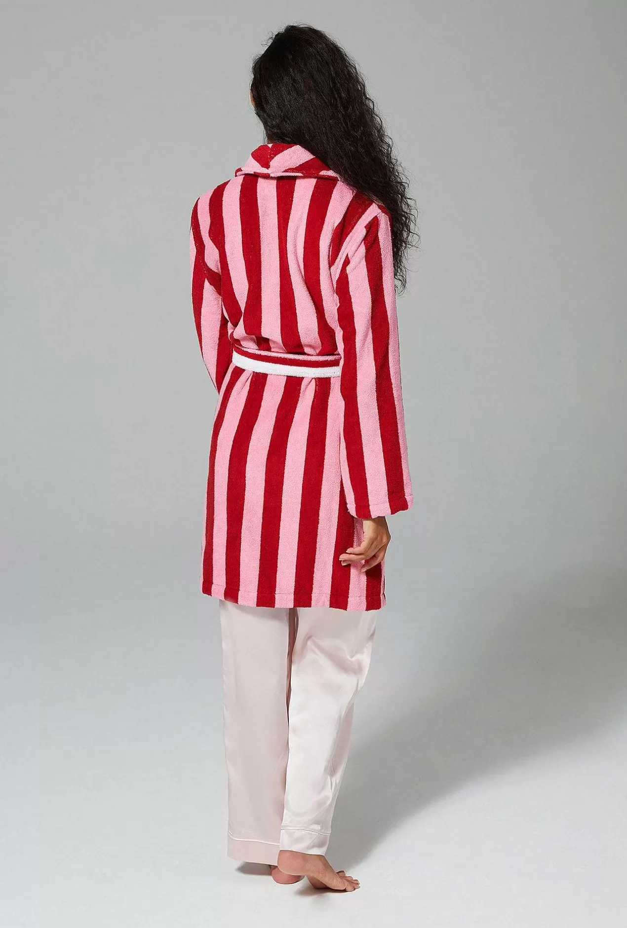 Men'S Robes*Bedhead Pajamas Cottage Stripe Unisex Short Woven Cotton Loop Turkish Terry Jacquard Robe