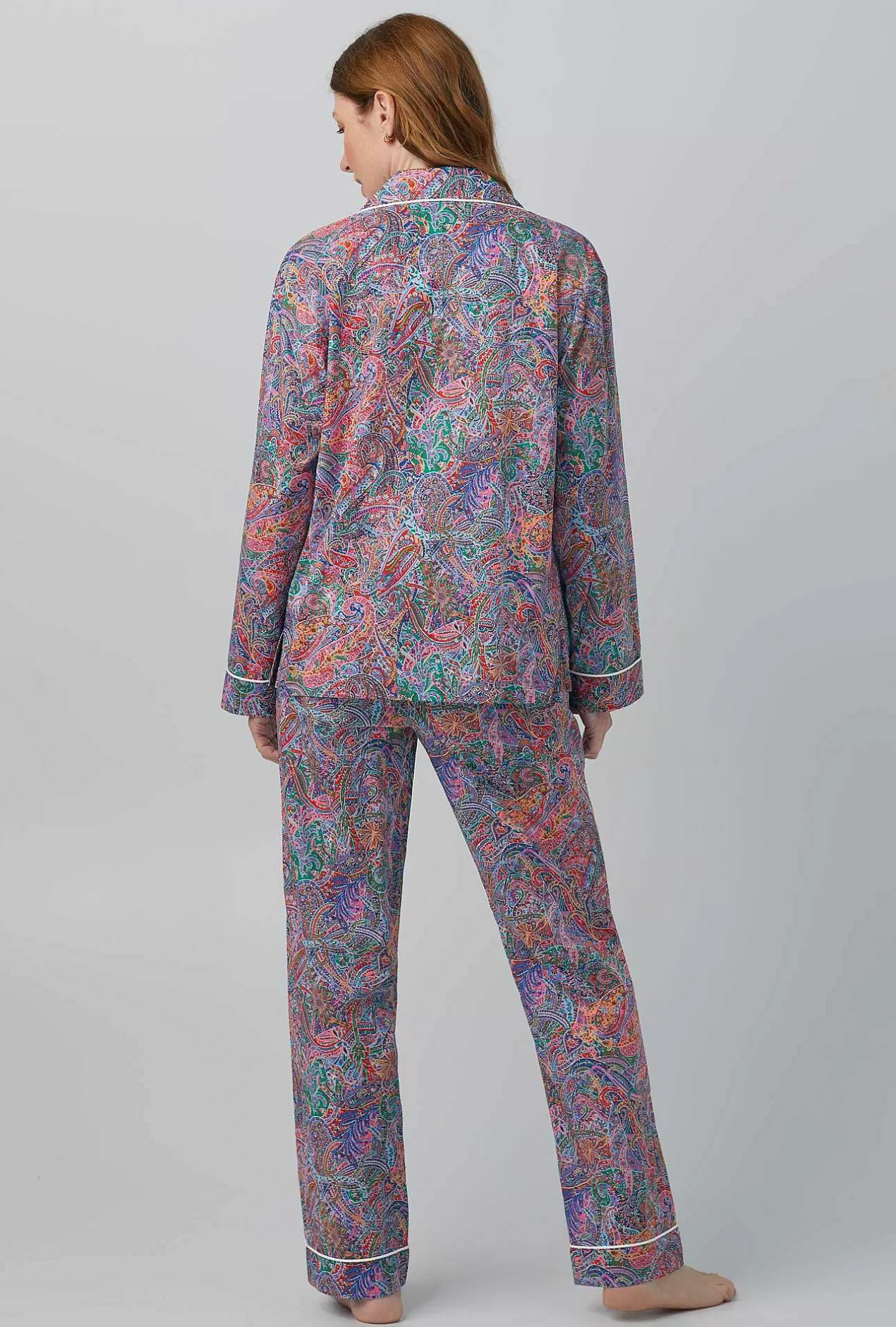 Extended Sizes*Bedhead Pajamas Dana Sharmin Long Sleeve Classic Woven Cotton Tana Lawn® Pj Set Made With Liberty Fabrics