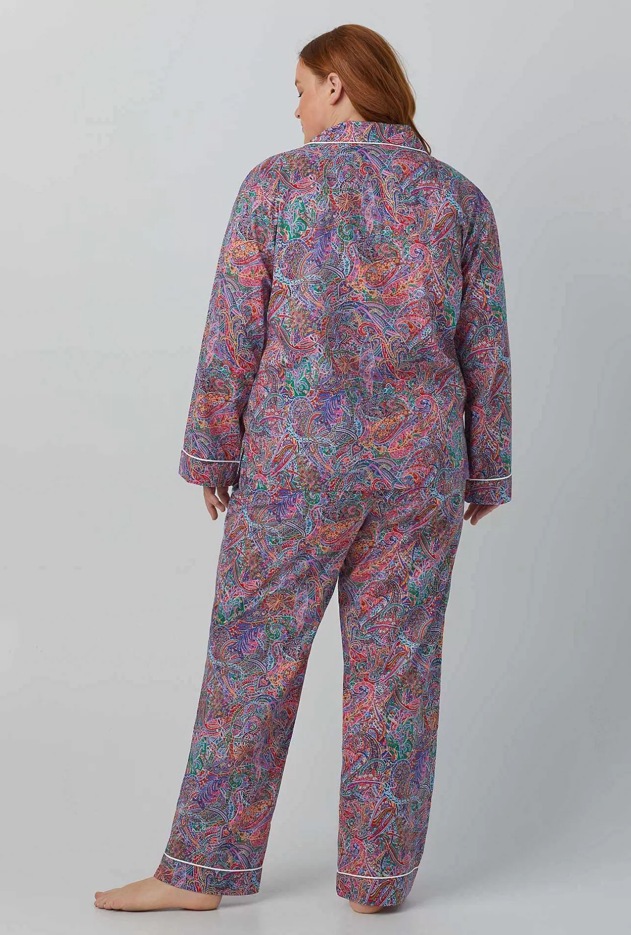 Extended Sizes*Bedhead Pajamas Dana Sharmin Long Sleeve Classic Woven Cotton Tana Lawn® Pj Set Made With Liberty Fabrics