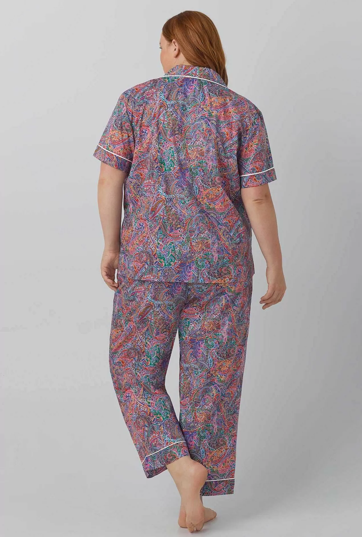 Cropped Sets*Bedhead Pajamas Dana Sharmin Short Sleeve Classic Woven Cotton Tana Lawn® Cropped Pj Set Made With Liberty Fabrics