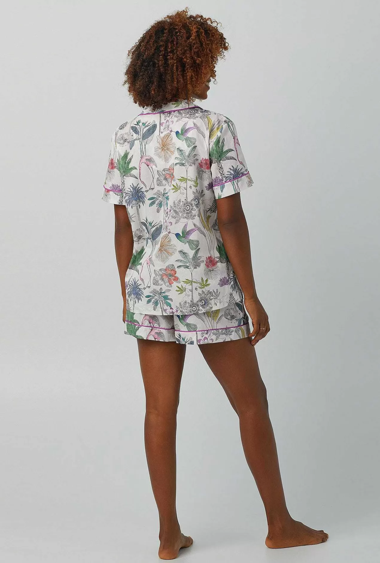 Made With Liberty Fabrics*Bedhead Pajamas Darwin'S Journey Short Sleeve Classic Woven Cotton Tana Lawn® Shorty Pj Set Made With Liberty Fabrics