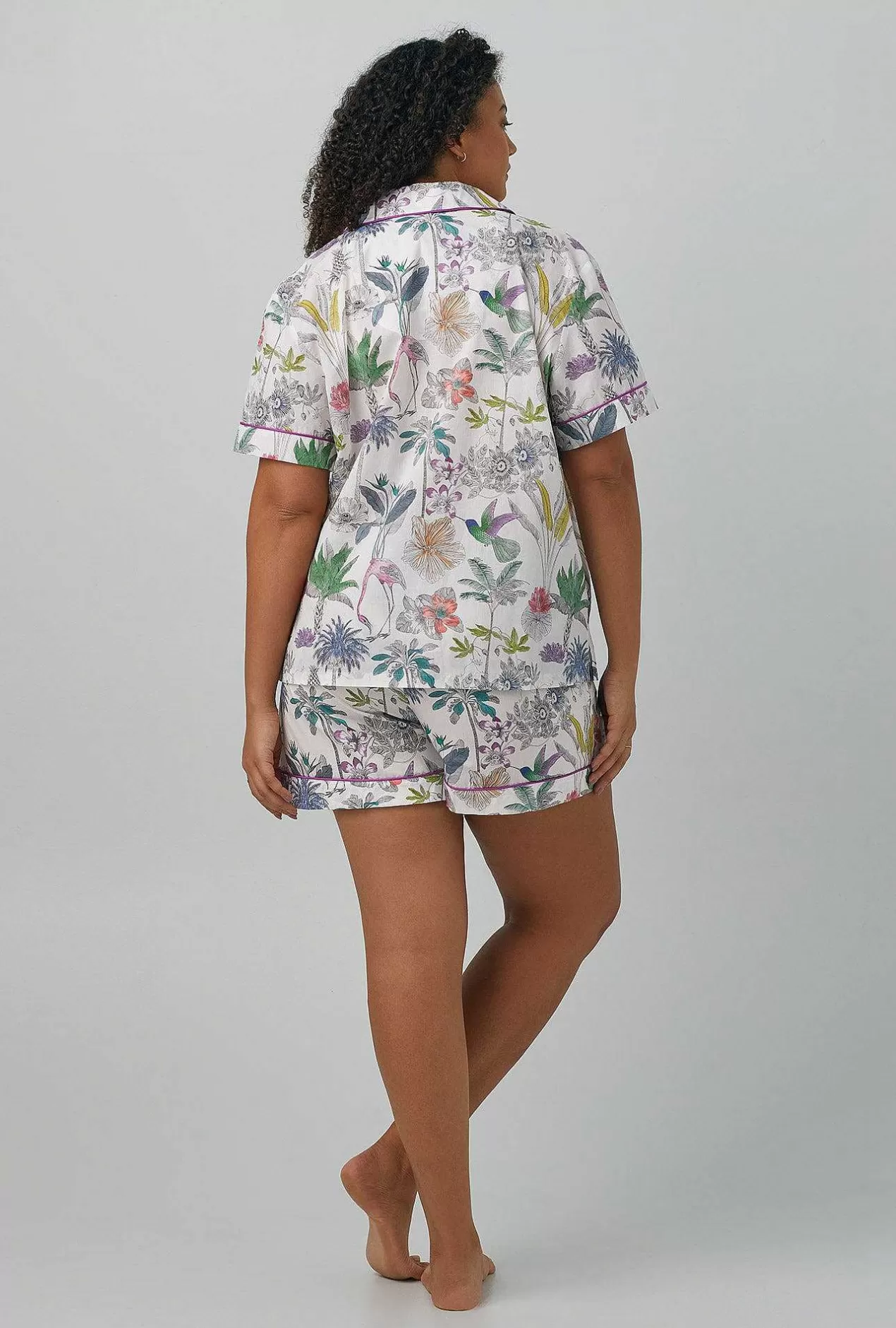 Made With Liberty Fabrics*Bedhead Pajamas Darwin'S Journey Short Sleeve Classic Woven Cotton Tana Lawn® Shorty Pj Set Made With Liberty Fabrics