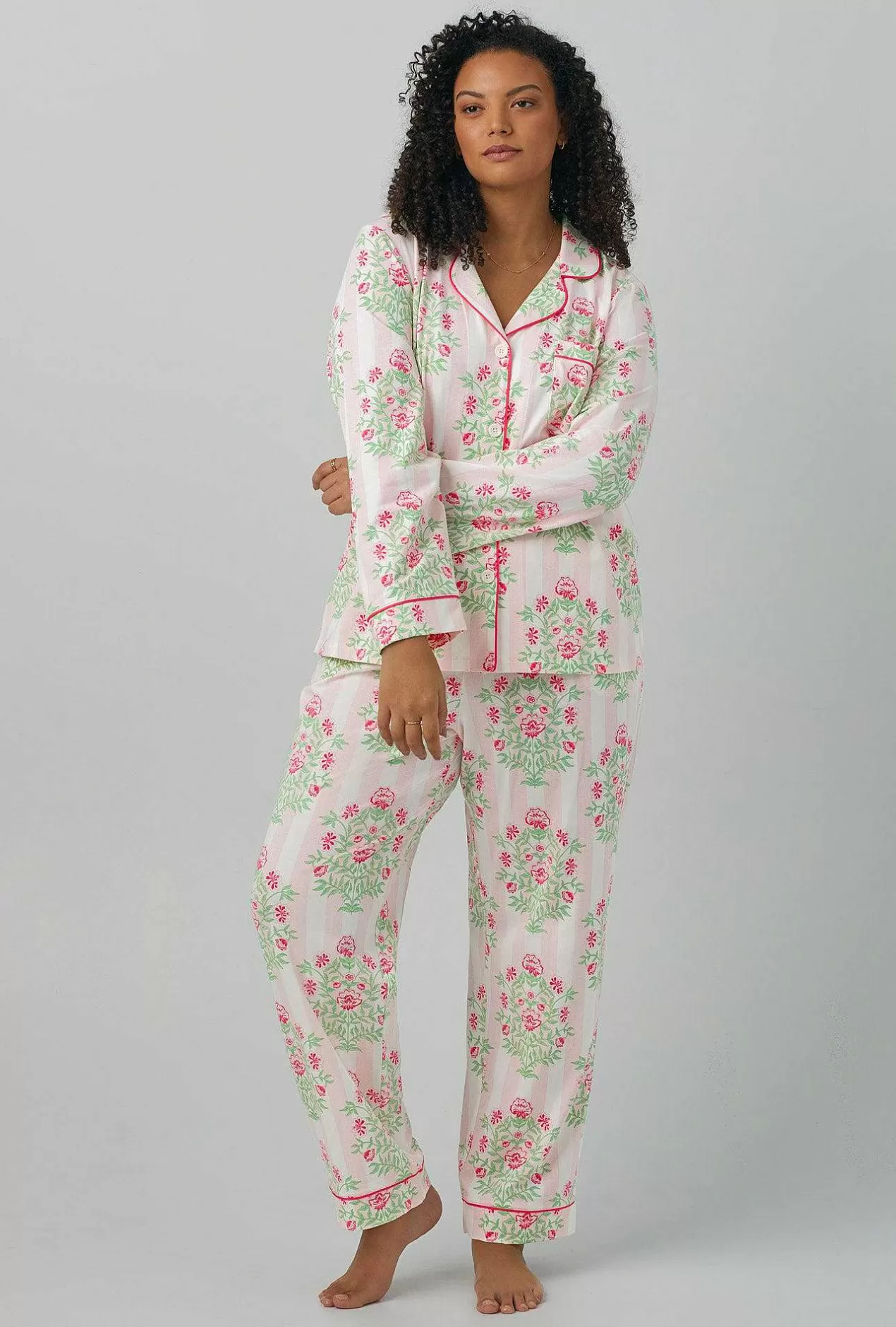 Extended Sizes*Bedhead Pajamas Estate Bouquet Long Sleeve Classic Stretch Jersey Pj Set