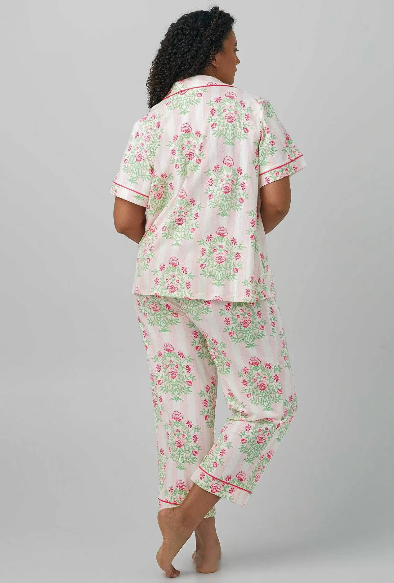 Cropped Sets*Bedhead Pajamas Estate Bouquet Short Sleeve Classic Stretch Jersey Cropped Pj Set