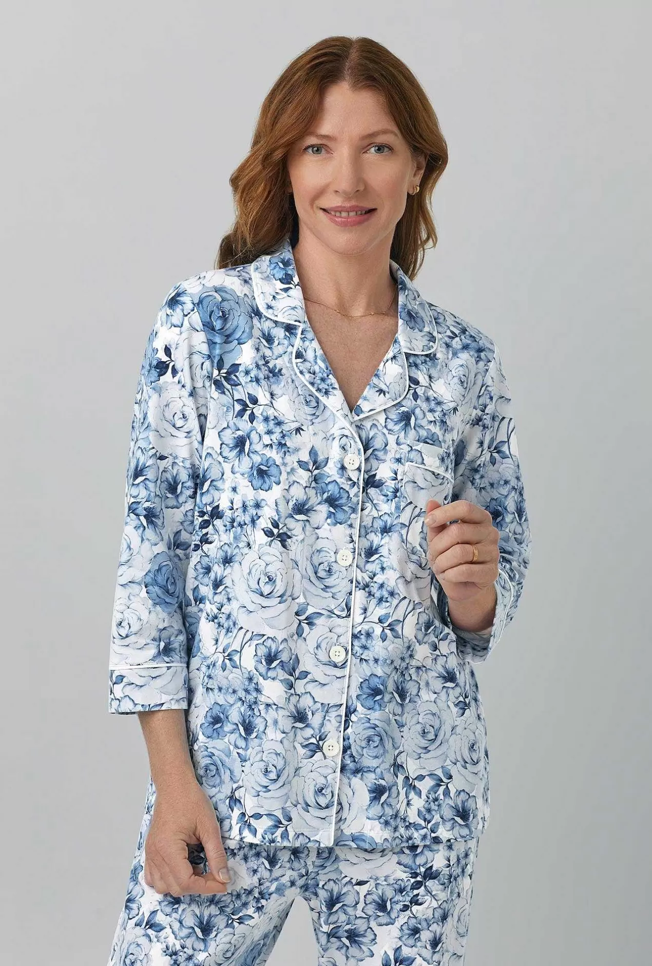 Cropped Sets*Bedhead Pajamas Eternal Blooms 3/4 Sleeve Classic Stretch Jersey Cropped Pj Set