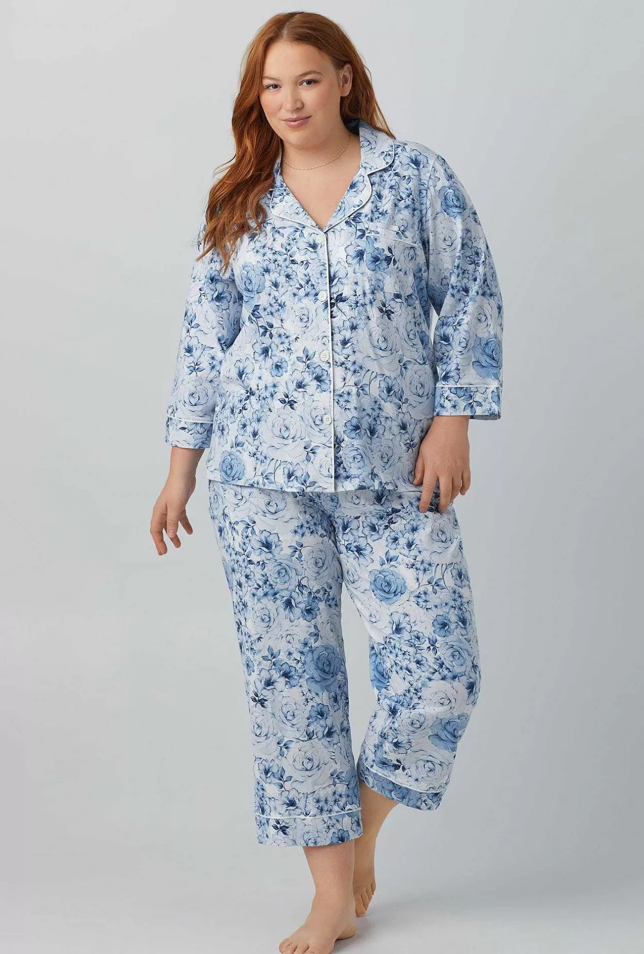 Cropped Sets*Bedhead Pajamas Eternal Blooms 3/4 Sleeve Classic Stretch Jersey Cropped Pj Set