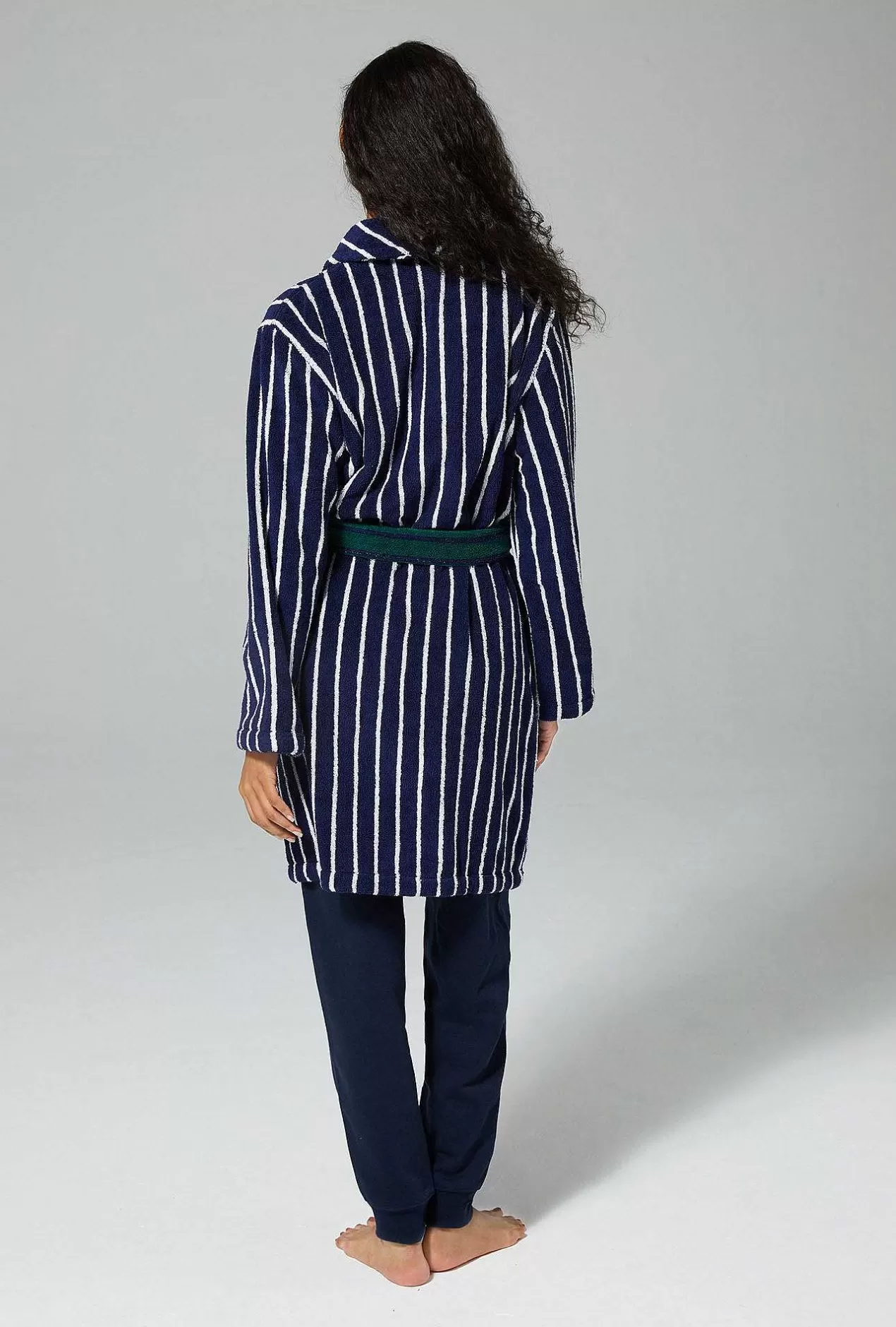 Men'S Robes*Bedhead Pajamas Field Stripe Unisex Short Woven Cotton Loop Turkish Terry Jacquard Robe