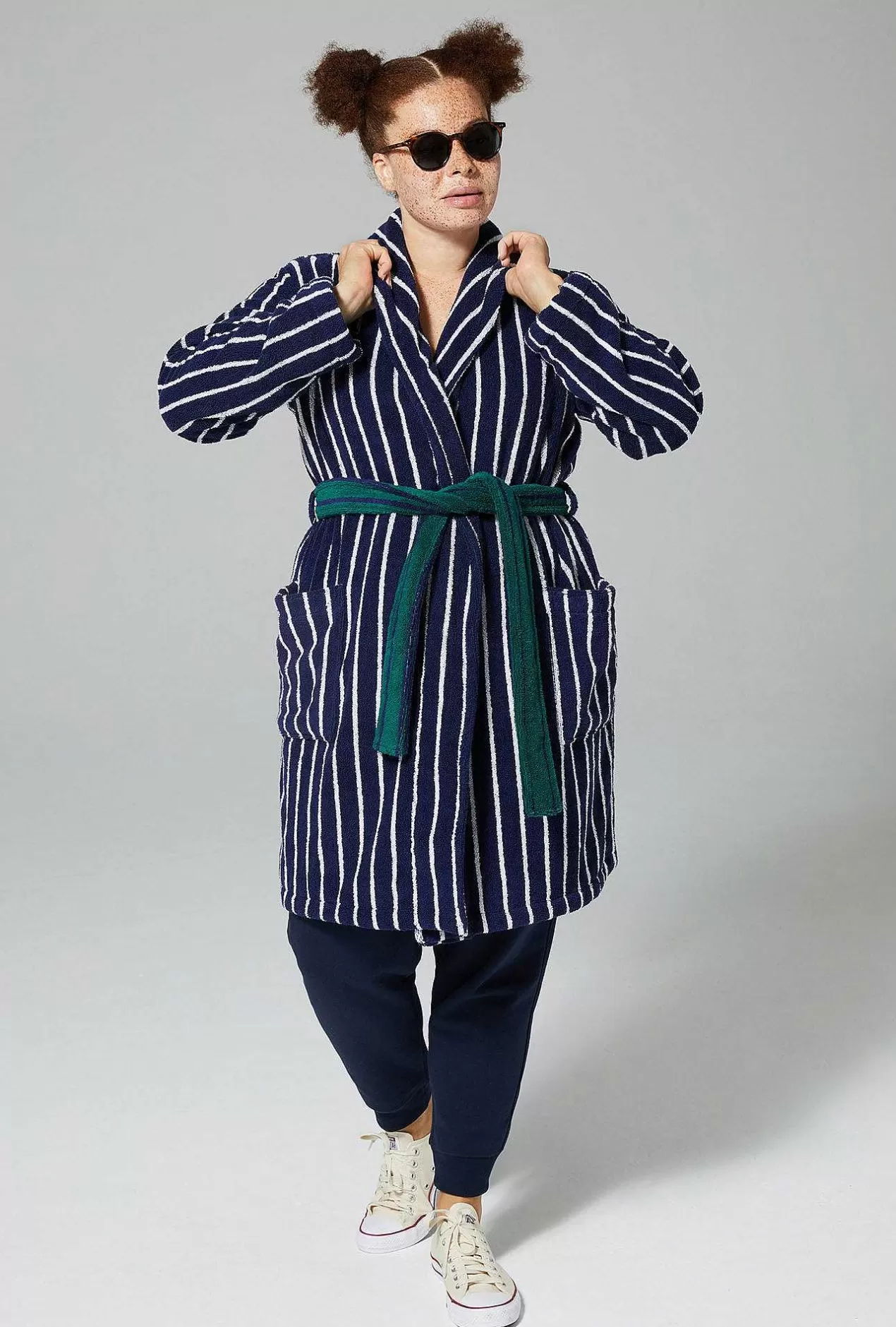 Men'S Robes*Bedhead Pajamas Field Stripe Unisex Short Woven Cotton Loop Turkish Terry Jacquard Robe