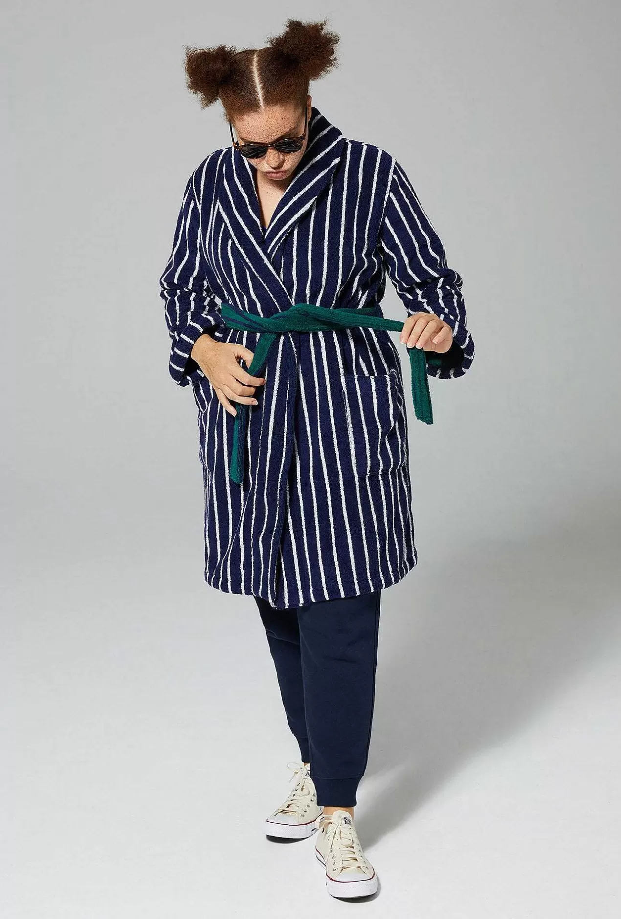 Men'S Robes*Bedhead Pajamas Field Stripe Unisex Short Woven Cotton Loop Turkish Terry Jacquard Robe
