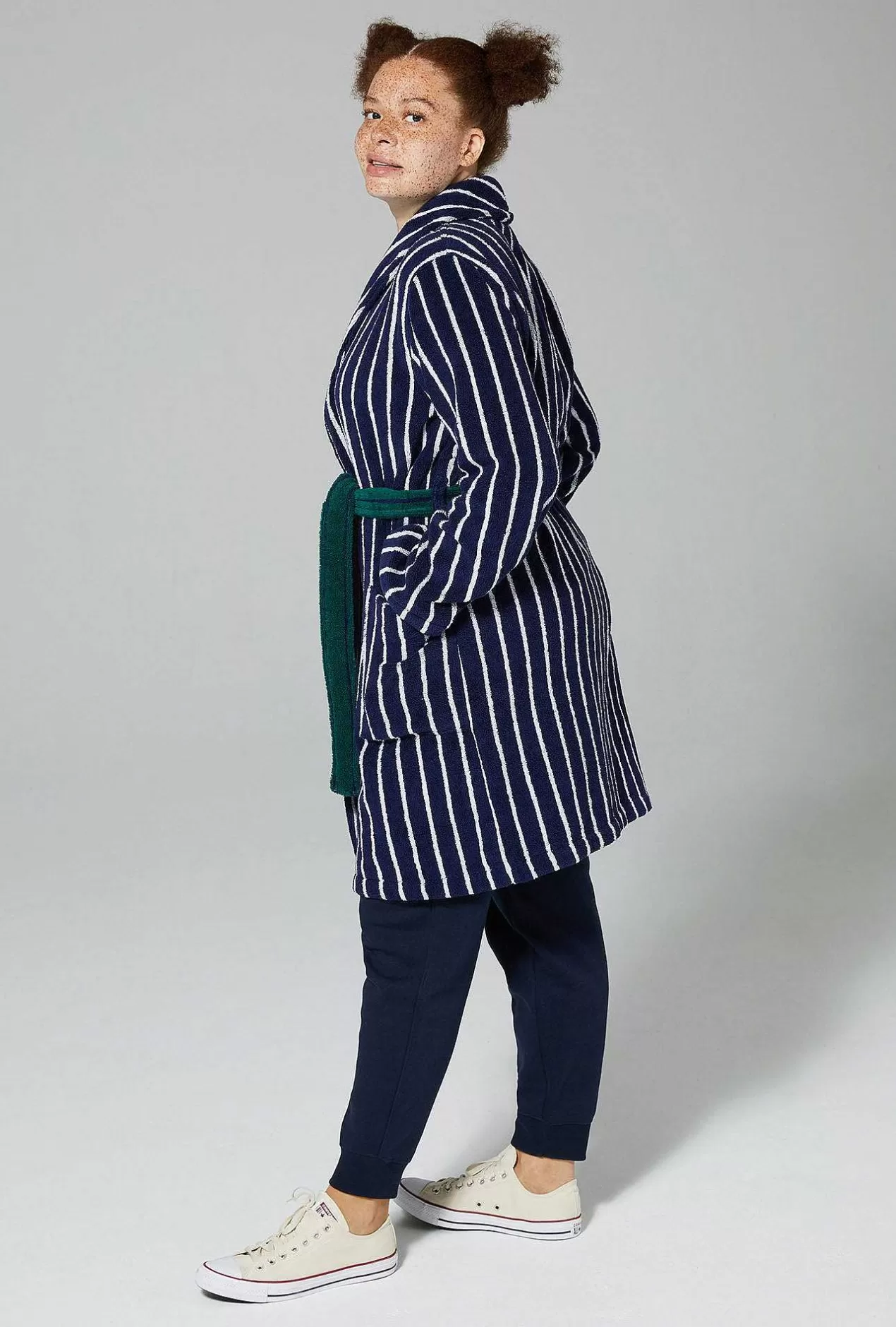 Men'S Robes*Bedhead Pajamas Field Stripe Unisex Short Woven Cotton Loop Turkish Terry Jacquard Robe